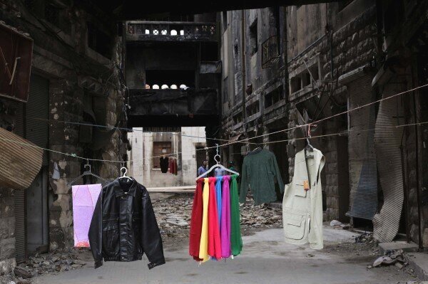 A scene from one of the few markets left intact in Homs. 