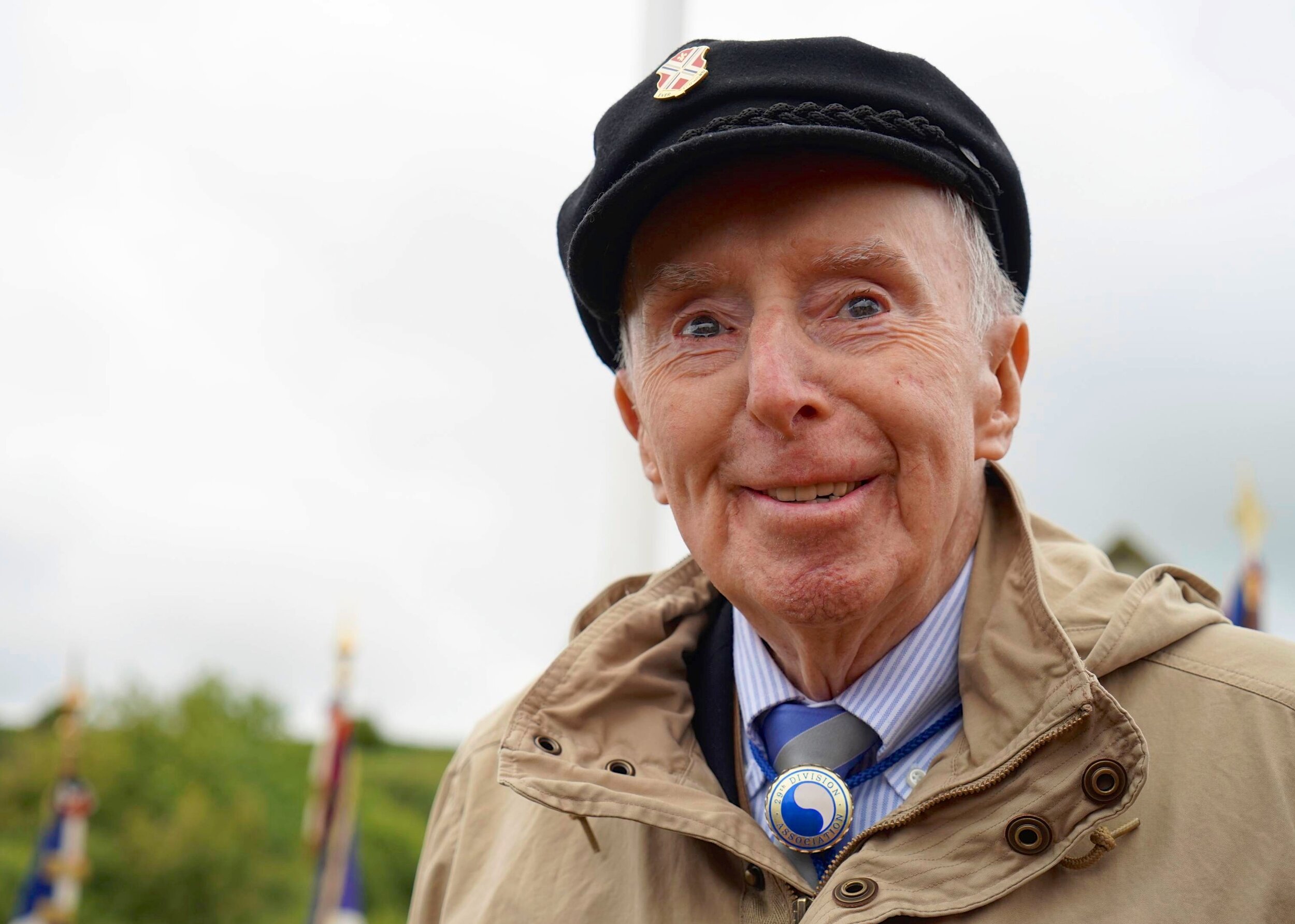  D-Day veteran Donald McCarthy revisits Omaha Beach. Don is a Boston native who joined the 29th Infantry Division in England in early 1944 as a member of the 116th Infantry's 1st Battalion. His landing craft capsized on D-Day, and later he was wounde