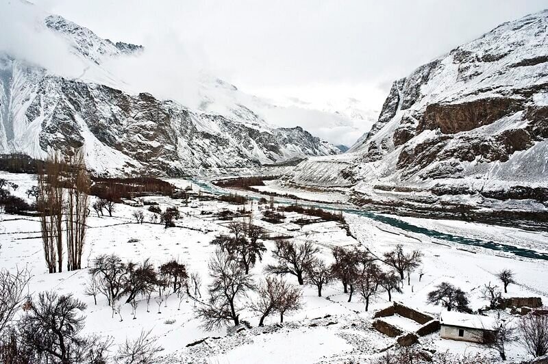  Looking over the Shyok valley is Tyakshi, the last village in Indian Baltistan before the bend where the Shyok River crosses the border into Pakistan. 
