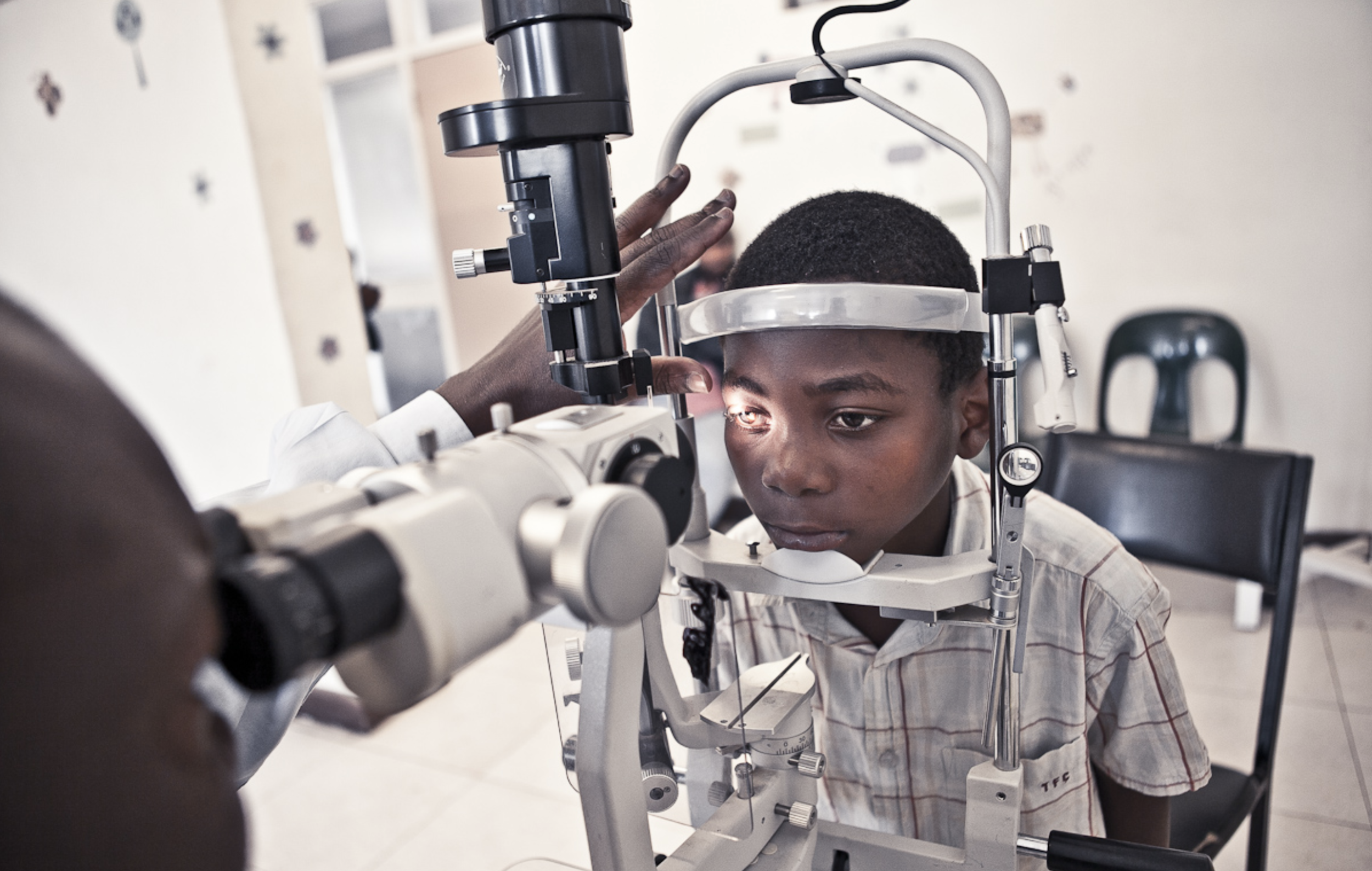  One of the thousands of children who had his eyes examined in Malawi 