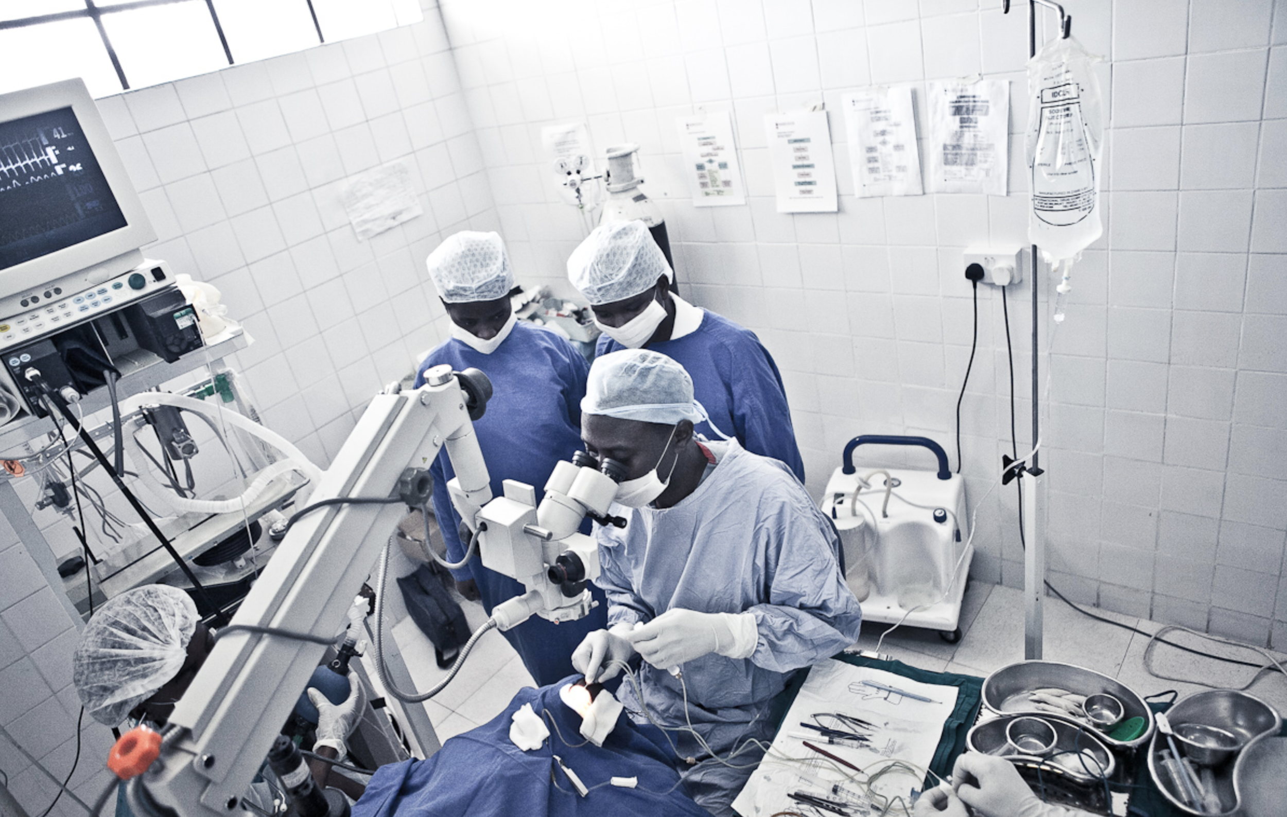  Two students attend operations to improve their skills, as future surgeons 