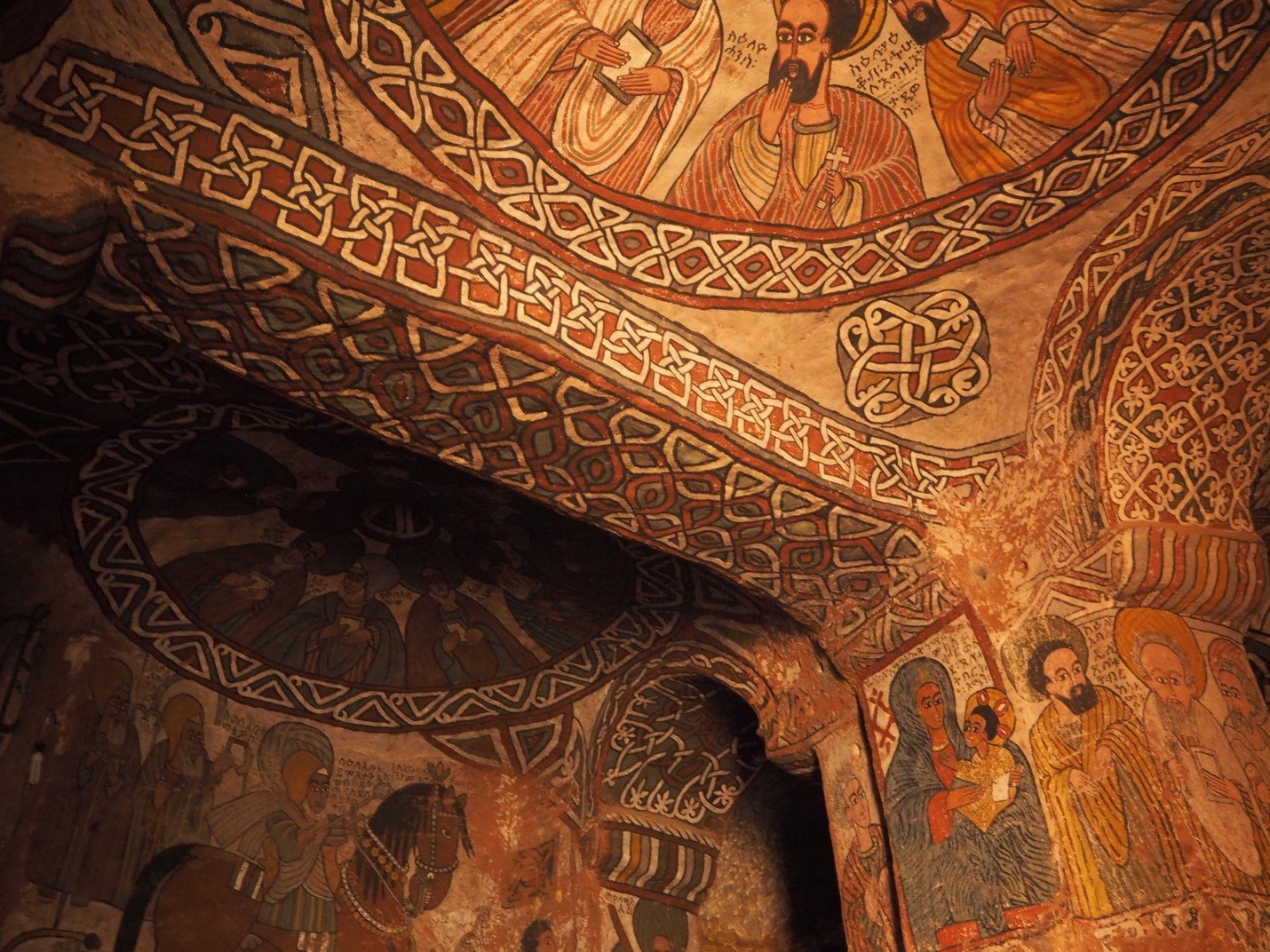  Interior walls of the largest church in the Gheralta range, Abuna Yemata Guh. 