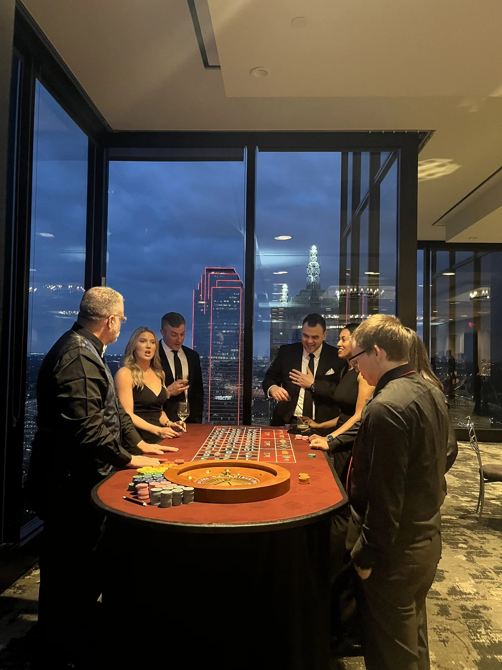 Roulette Table Rentals White Felt Casino Events