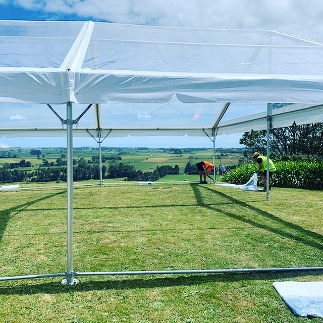 Some shots from our amazing team setting up a clear Marquee at a stunning Taranaki wedding location 🙌