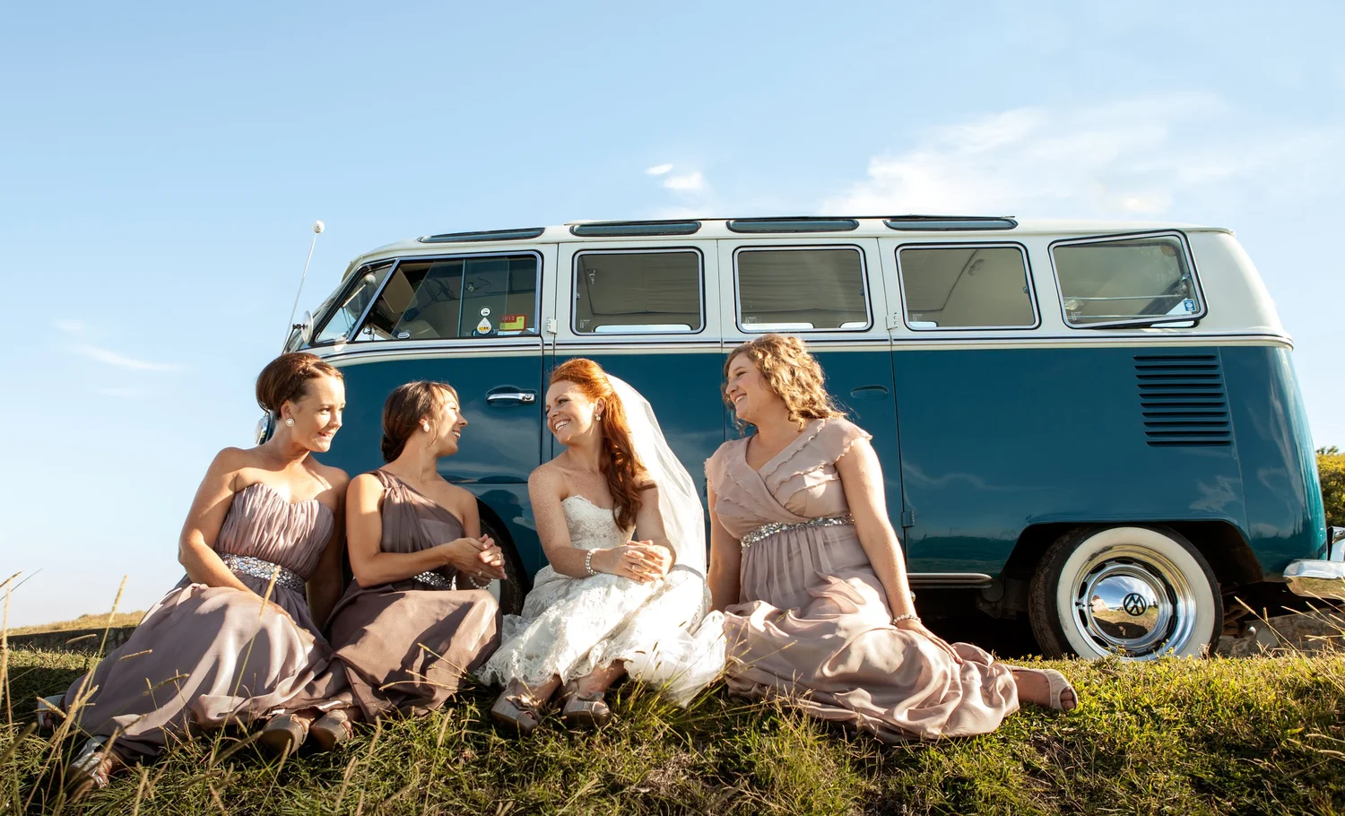 Bride with her wedding party in Newcastle