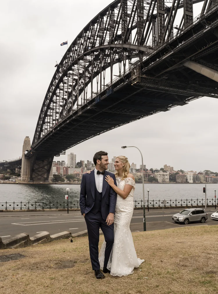 Candid newlywed portrait