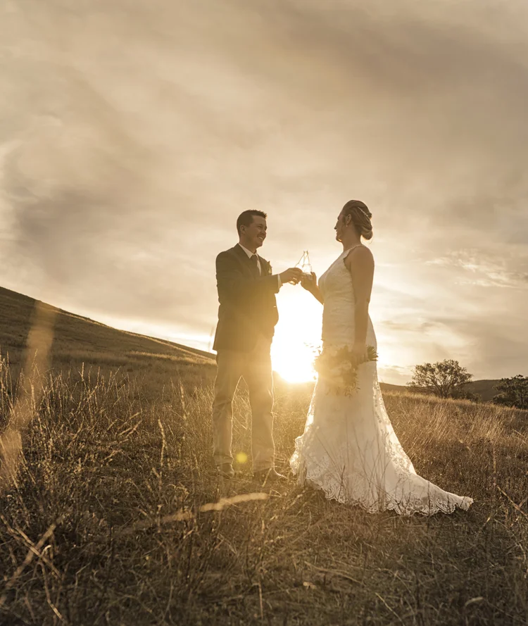 Relaxed intimate wedding moment