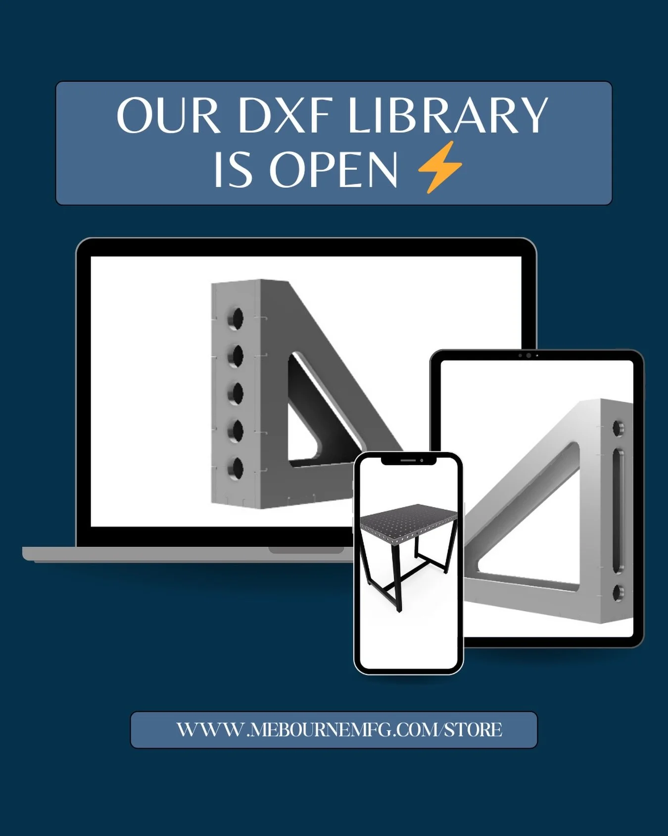 🚀 Our DXF Library is Now Open!

Bringing your tools to life has never been easier. Our easy-to-download DXF files make designing and building a breeze.

Explore our library today &mdash; featuring welding tables, fab squares, and more, with new desi