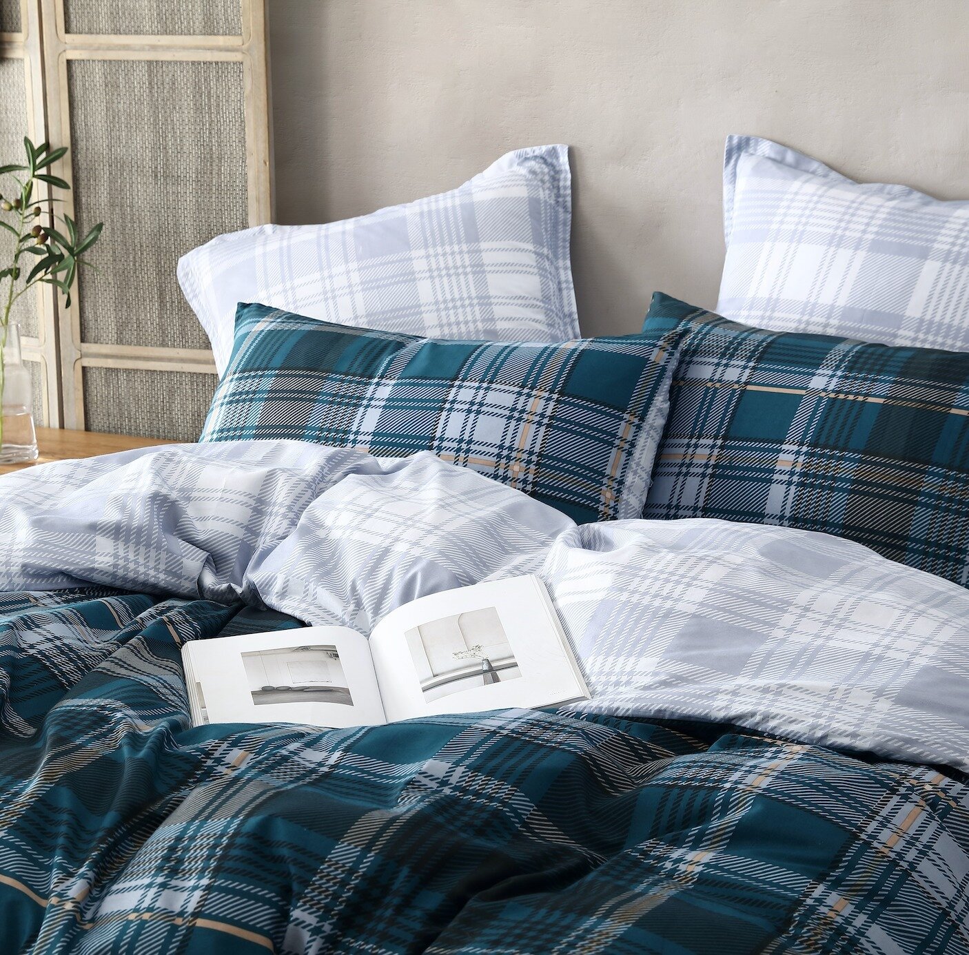 Textured and classic, Marcus Teal captivates with its timeless combination of checks and colours. ⁠
⁠
With a teal focus on one side and silver on the other, reverse the cover for seamless styling all year round. ⁠
⁠
#marcusteal #spotlight