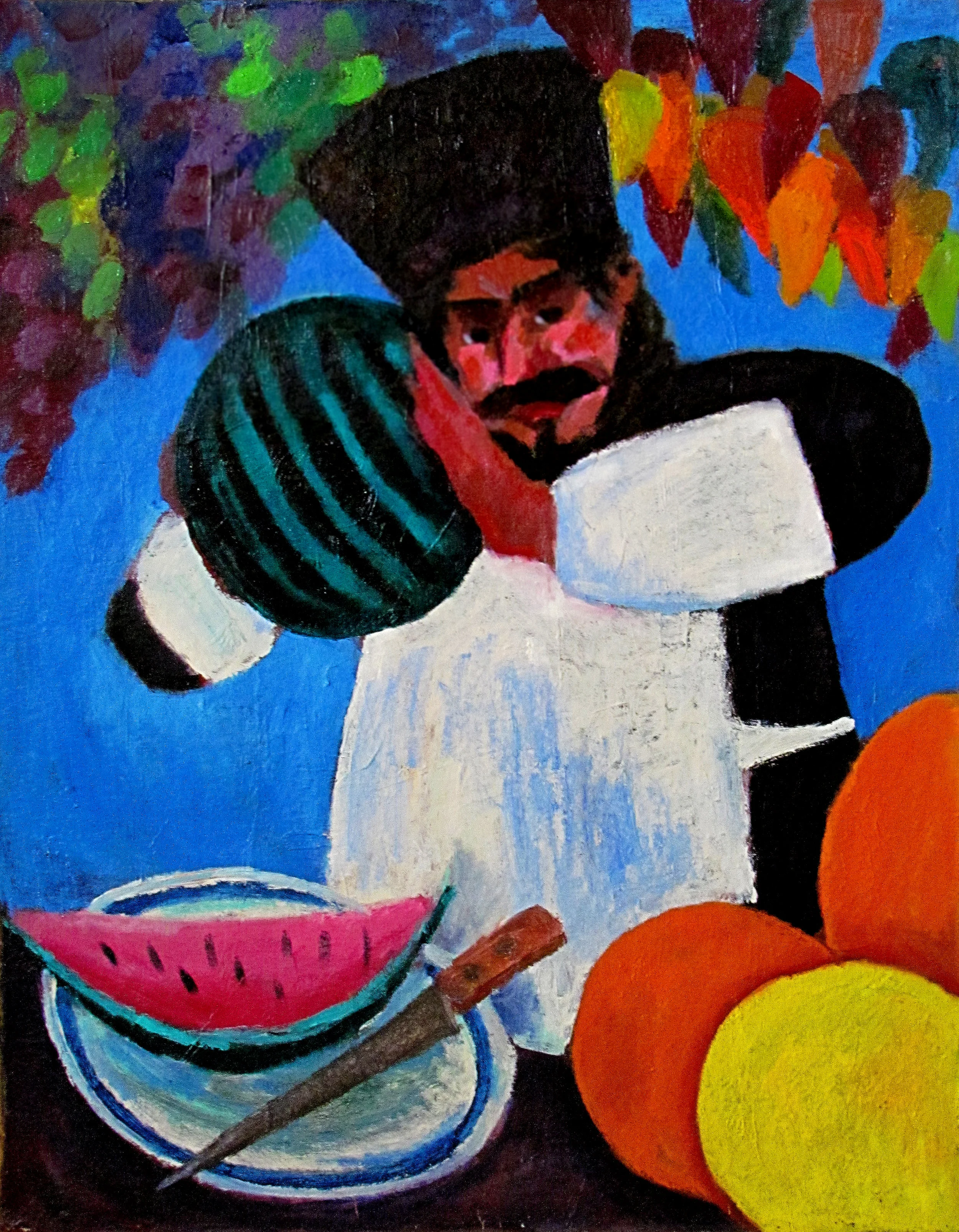 Watermelon Seller. oil, canvas, 31"X29"