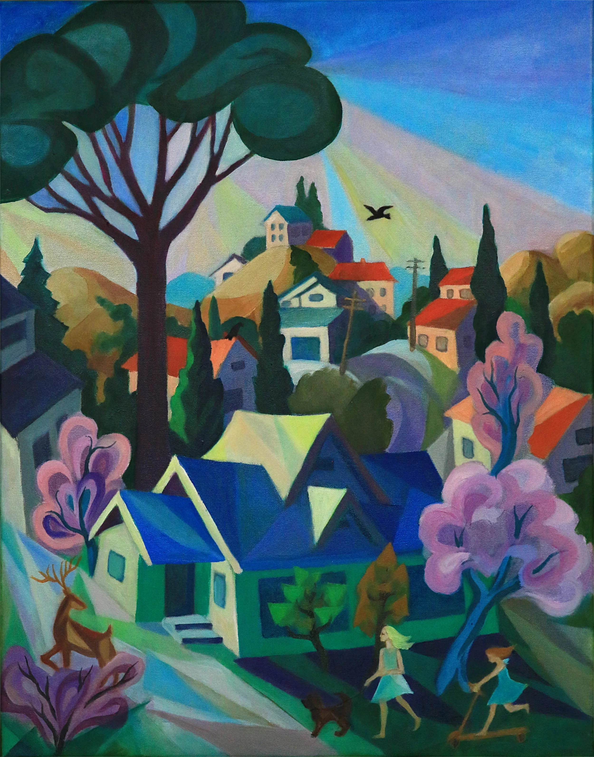 Blossoming Castro Valley. oil, canvas, 28"X22"
