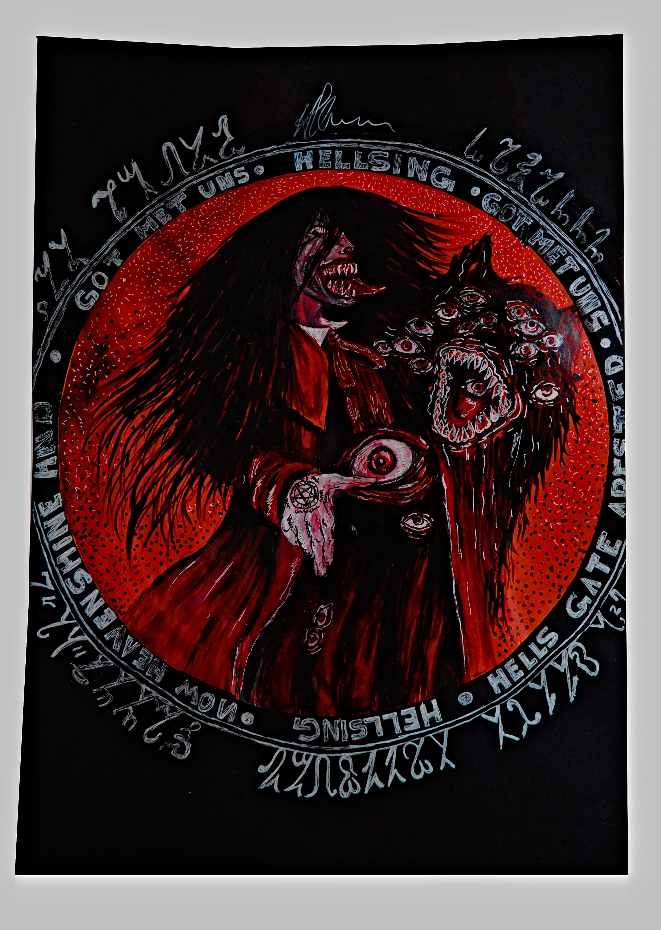Alucard from Hellsing OVA (watercolor & colored pens)