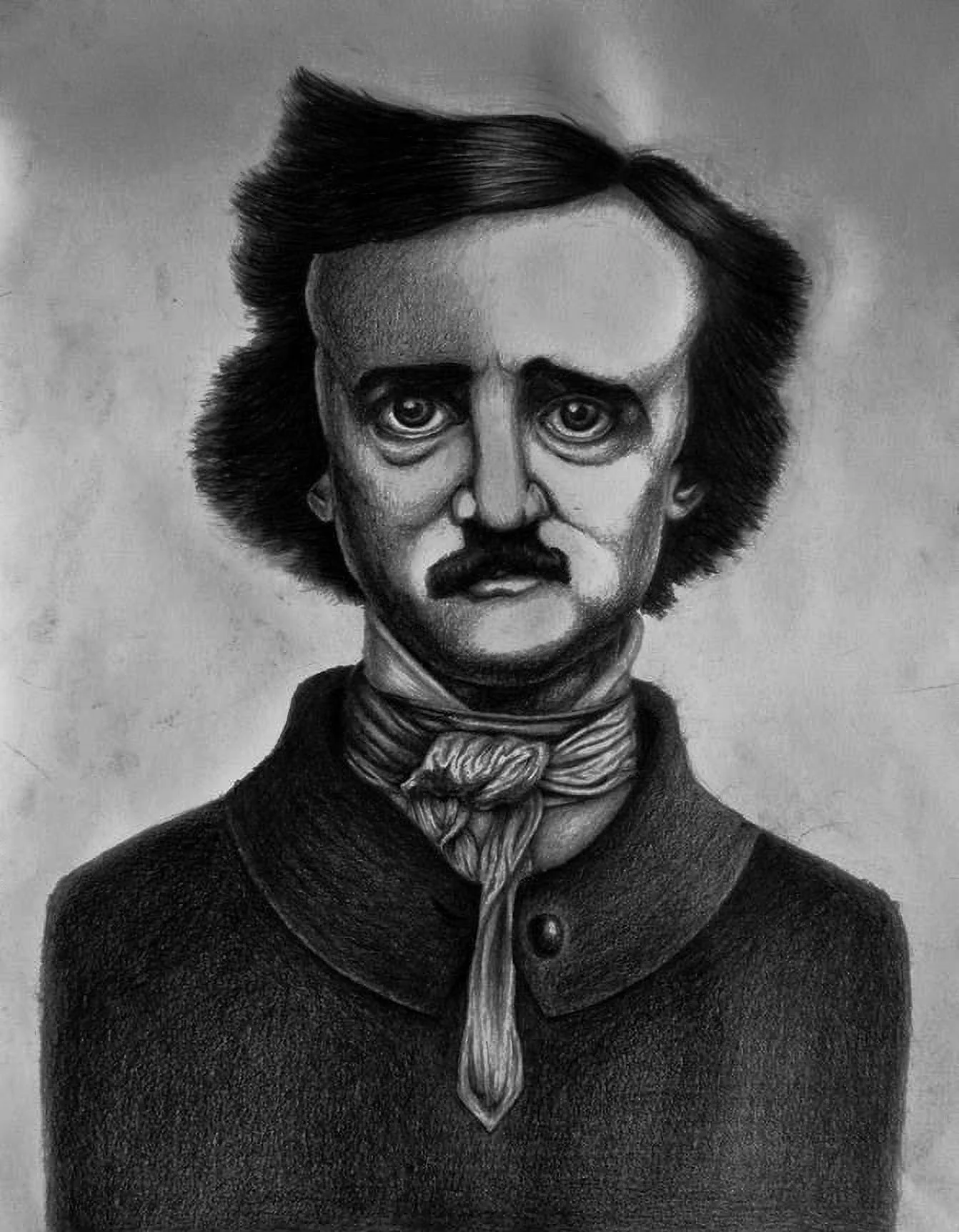 Portrait of Edgar Allan Poe  (pencil drawing) 