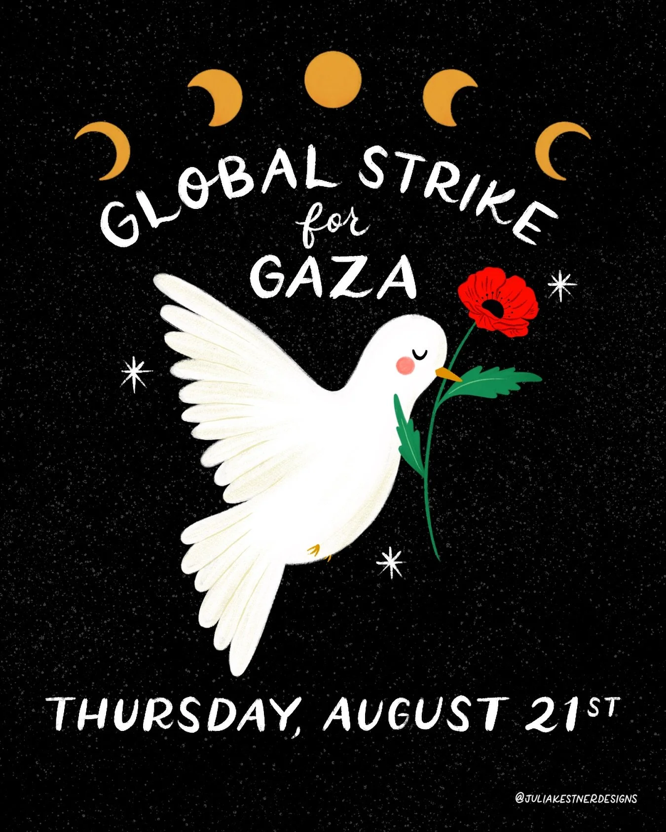 🚨 Global strike for Gaza 🚨

Starting Thursday, August 21st, and continuing every Thursday thereafter, let&rsquo;s take collective action and join the global strike for Gaza. Don&rsquo;t buy anything, don&rsquo;t use public transportation, and limit