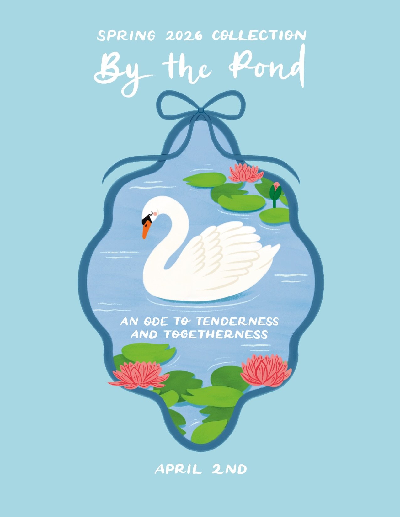 Introducing my 2026 spring collection, By the Pond - an ode to tenderness &amp; togetherness.
🦢🩵🪷🐸🦆☔️🐌 🍄🐛🦋🌷

Inspired by quiet ponds and all the small creatures that live in harmony with one another, this collection is rooted in tenderness,