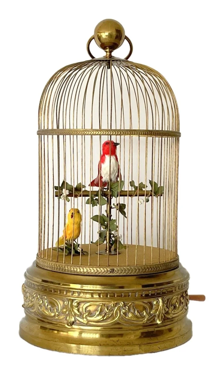 Large Bontems singing bird cage music box
