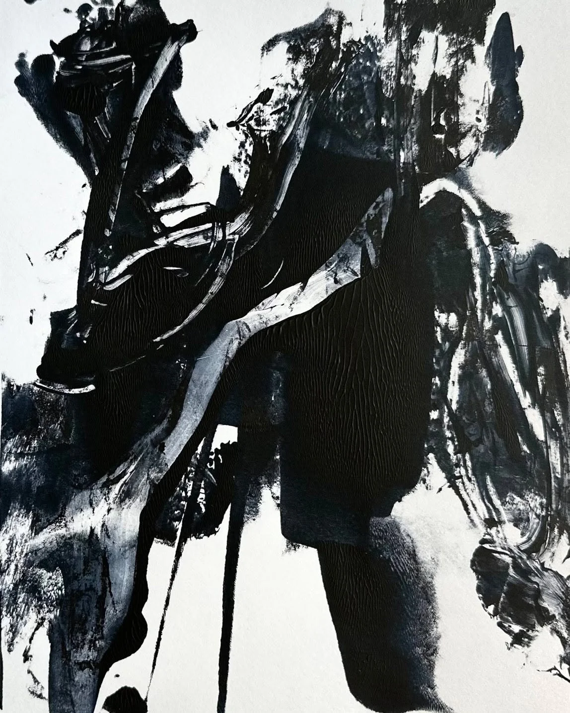 In the Studio : Monochrome 

Pure energy. 

#monochrome
#nocolourtoday
#paintingenergy
#simplify 
#brushwork
#MarkMaking 
#inthestudio
#erinwardartist 
#contemporaryart 
#contemporarypainting