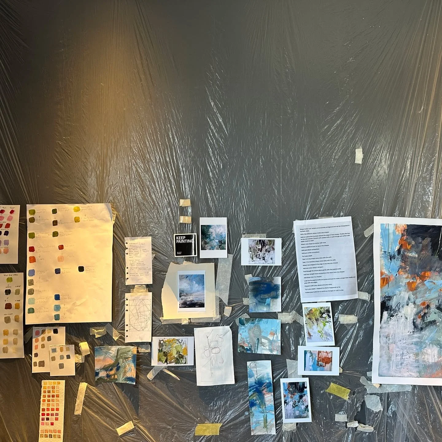 In The Studio : Current moodboard.

Exploring marks, colour palettes and compositions for a new series of paintings.

#contemporaryart #contemporarypainting #erinwardartist #abstractart #artforcollectors #artforyourhome