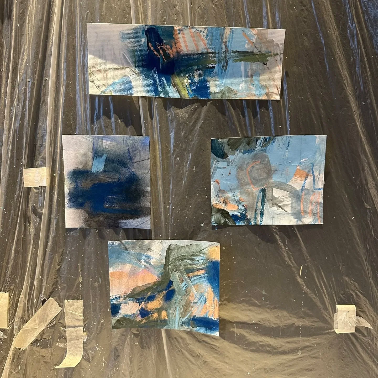 In The Studio : Mixed media sketches full of texture and marks.
These are going to be the basis of a new series of paintings which I&rsquo;ll share over the coming weeks.

#contemporaryabstract
#abstractartist
#intuitiveabstract
#abstractwithfeeling
