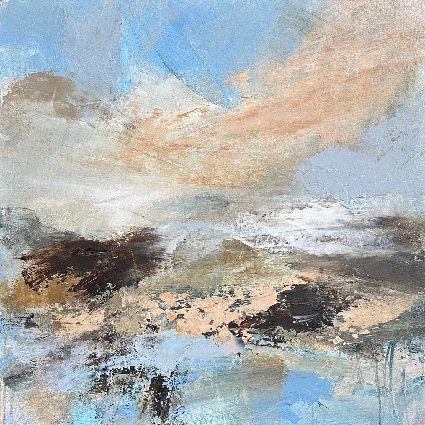 Sweeping Summer Sky  - 76 &times; 76cm

Now on view at Richard Grafton Interiors.

An exploration of atmosphere and restraint, Sweeping Summer Sky unfolds through a palette of blues and harmonious ochres, with fleeting light and expressive marks. 

S