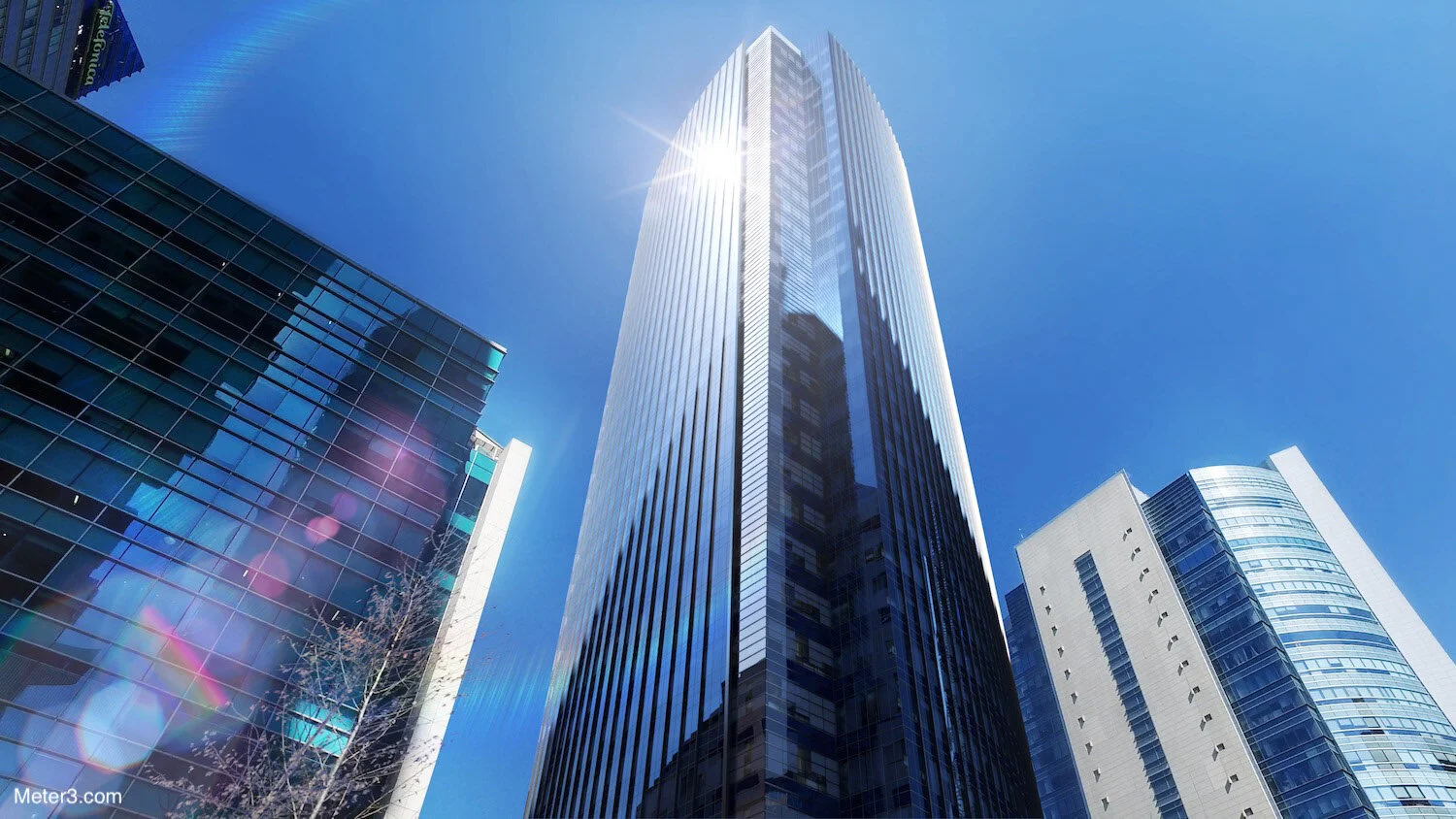 Skyscraper 3D rendering (compositing)