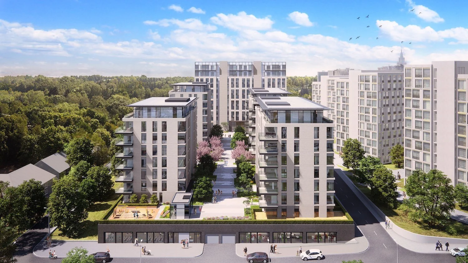 Architectural 3D rendering - Top view