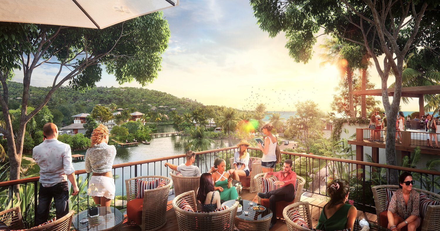 Open air cafe – Architectural 3d rendering