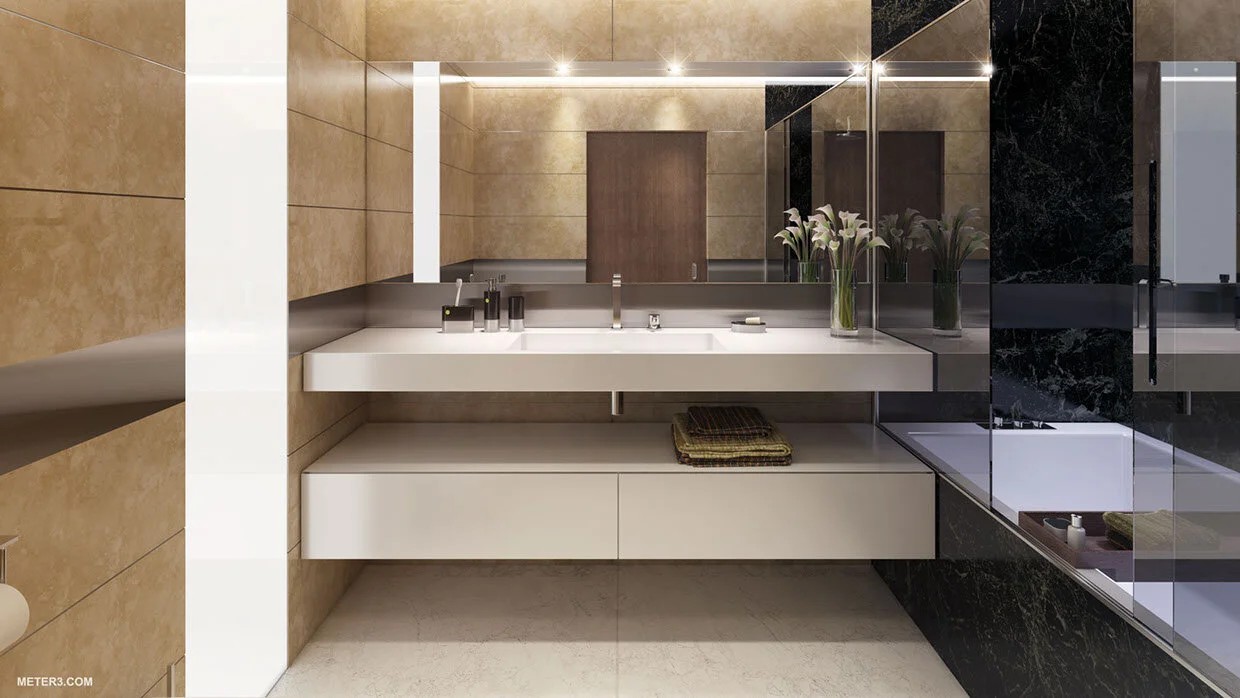 Modern bathroom 3D visualization