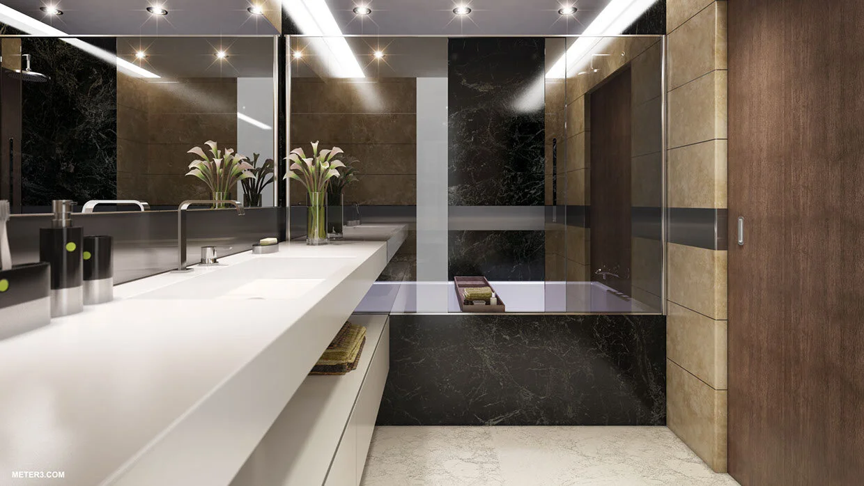 Modern bathroom 3D visualization