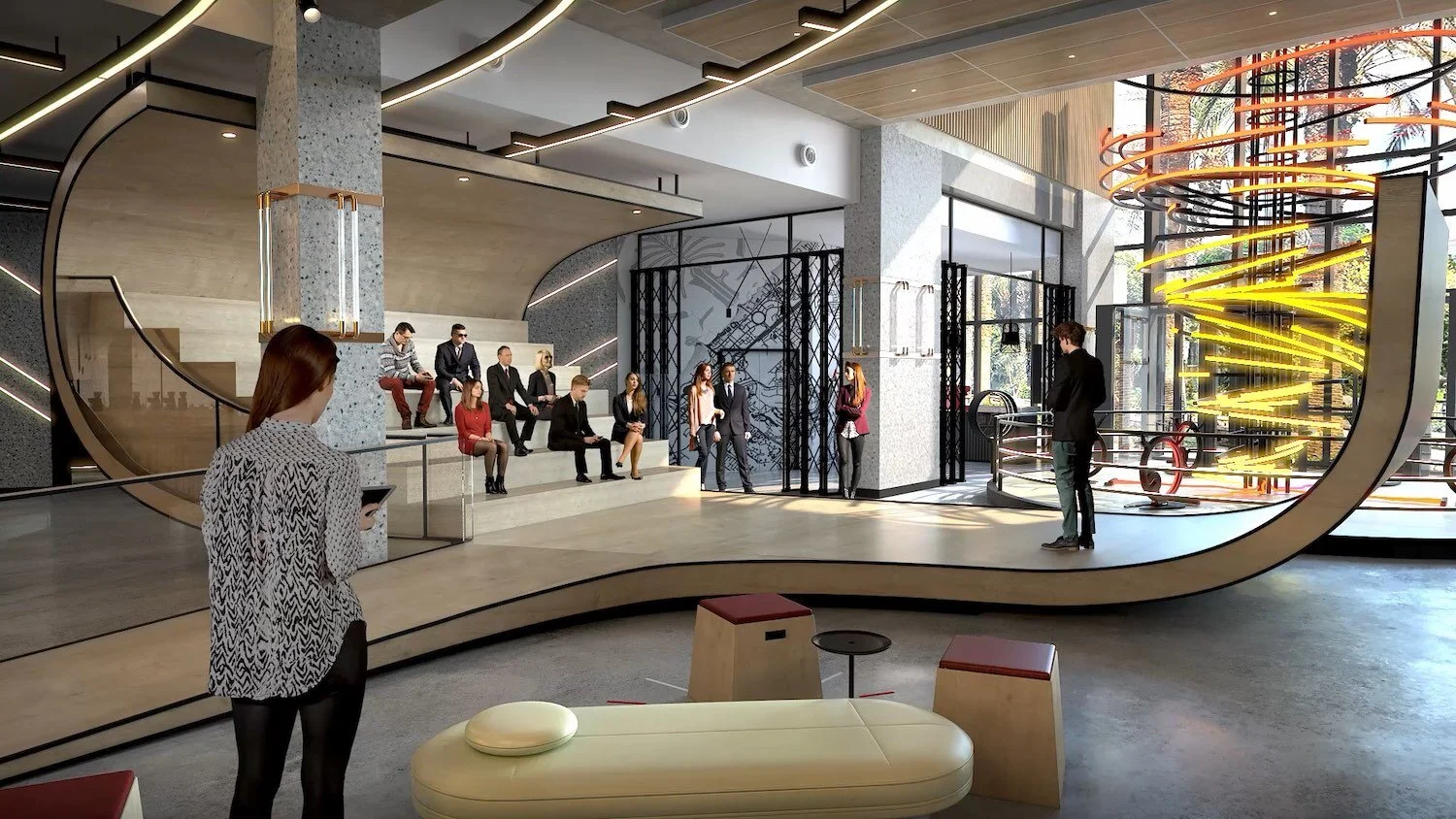 Auditorium 3D rendering at exhibition hall