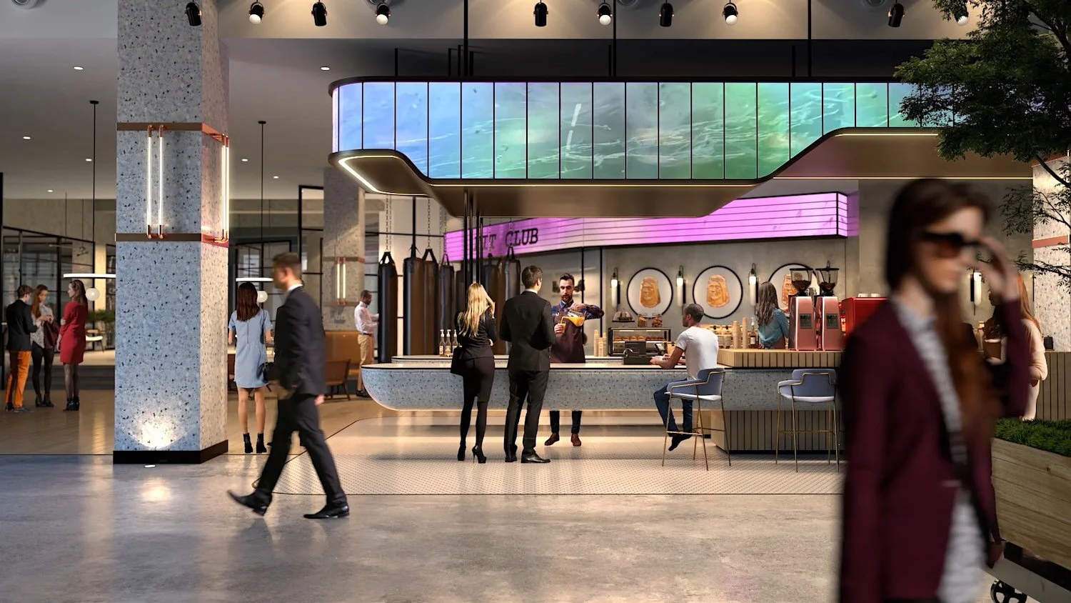 Bar counter 3d visualization with LED screens