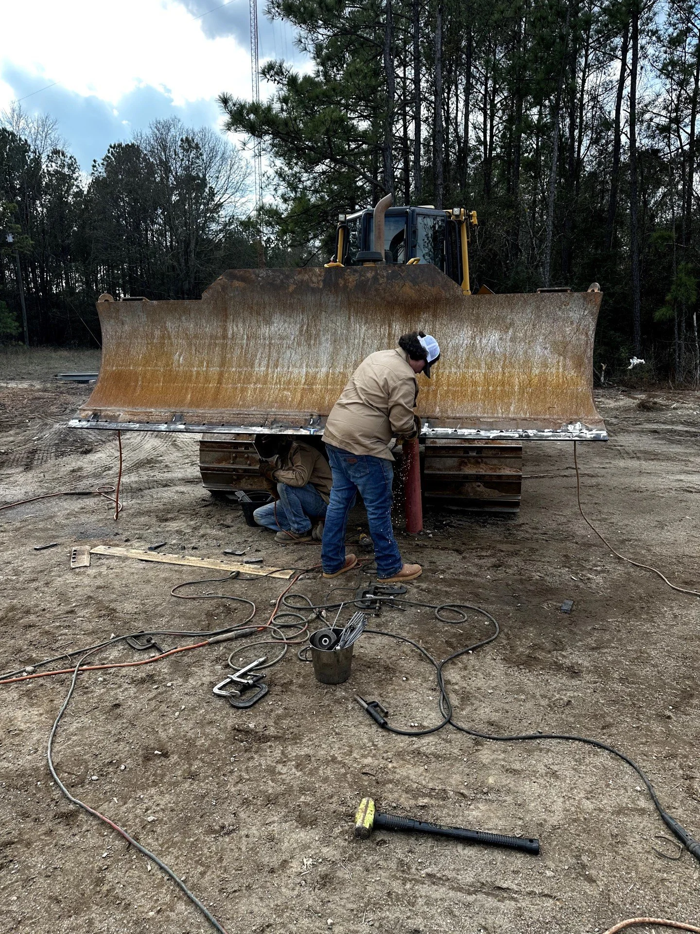 THIS is what mobile welding looks like. 🔥💪

That's Brady out on a job site, working on a dozer blade that needed to get back to work - not next week, not tomorrow - NOW.

At Montgomery Metal Works, we don't wait for you to bring it to us. We bring 