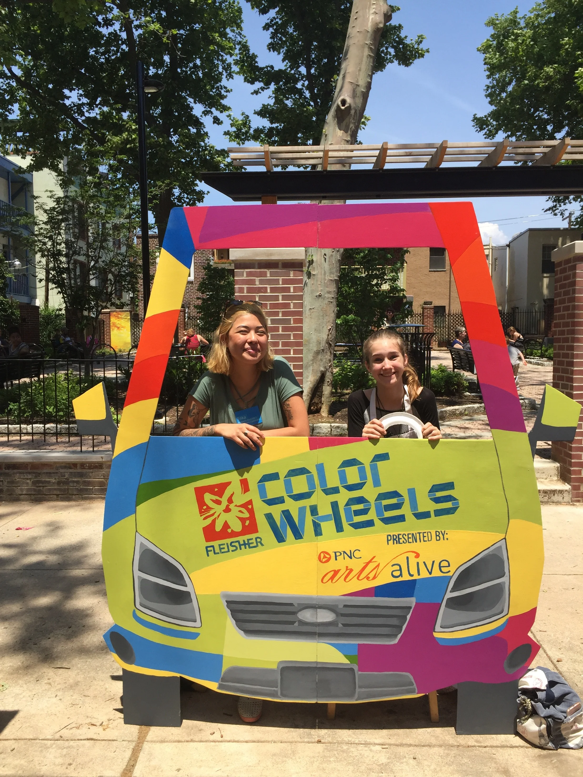  I built and painted this photo stand-in to celebrate the fifth anniversary of the mobile art studio Color Wheels, a project by  Fleisher Art Memorial  in South Philadelphia.  It was displayed at the ARTspiration block party on June 10, 2017. 