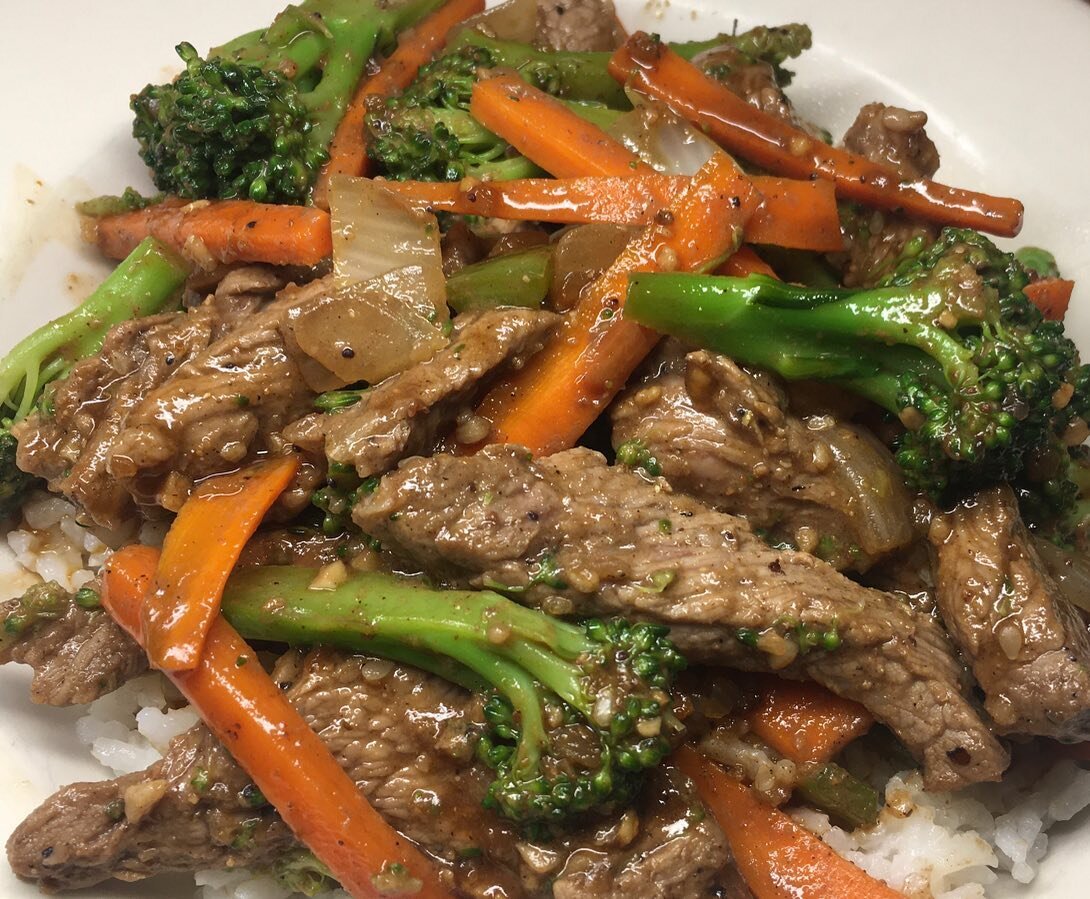 We cooked beef and broccoli stir fry with our Eighteen Arms Chinese blend. It was delicious and filling. Our company produces eight salt free spice blends in small batches. Visit GuilfordHillSpice.com to learn more and order online. #food #beef #broc