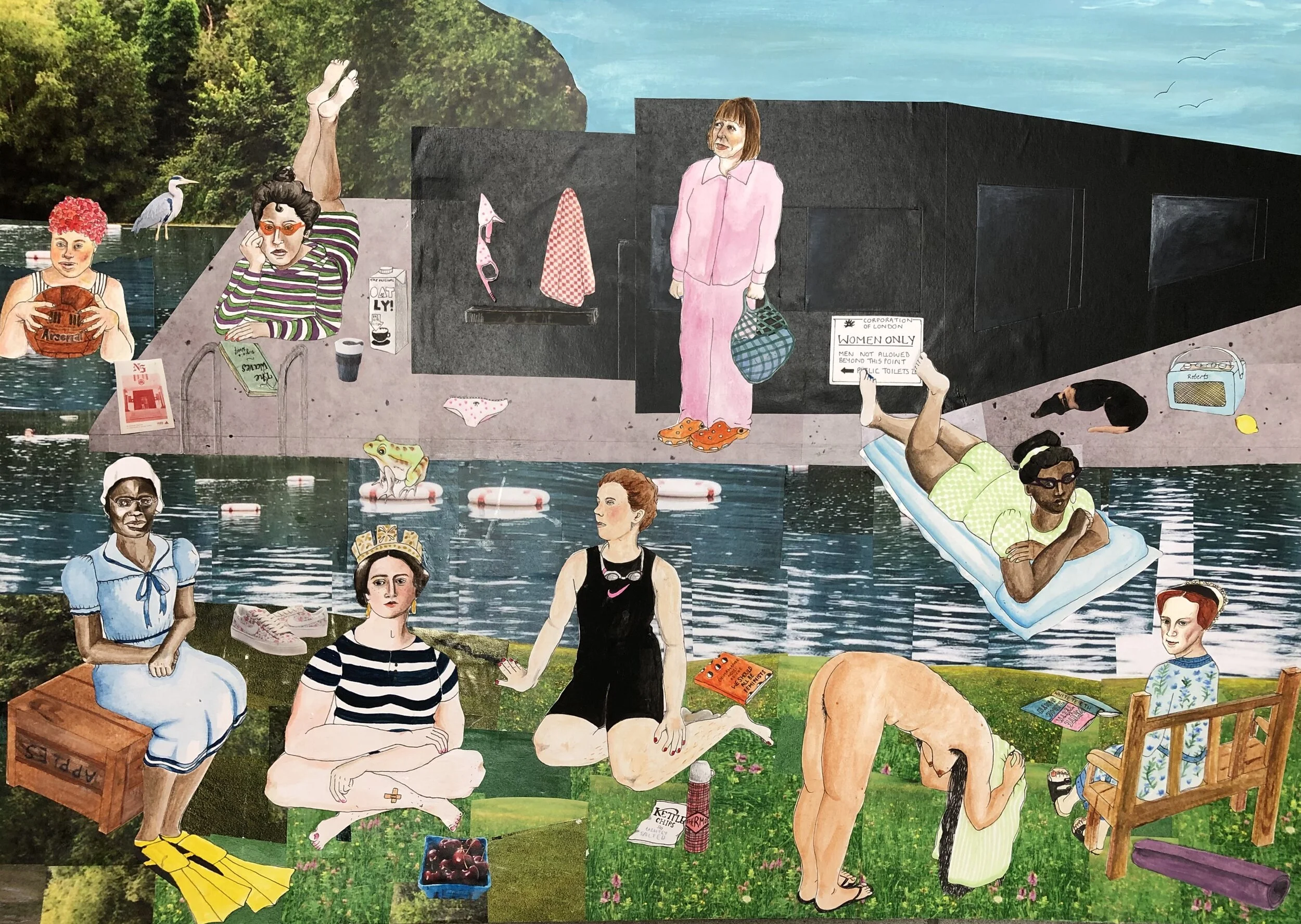 Hampstead History Girls Collage Print