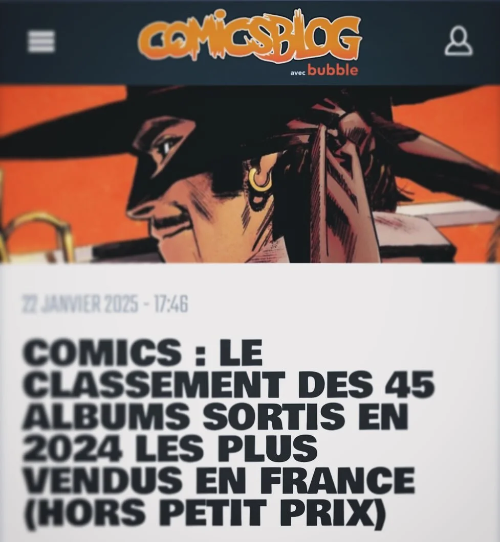 Nice bit of news to read this morning. Les Affam&eacute;s Du Cr&eacute;puscle : Tome 1 (The Hunger And The Dusk: Book 1) Ranks at number 13 out of 45 for French albums sold in 2024. If our book was anywhere on that list I would have been proud, so to