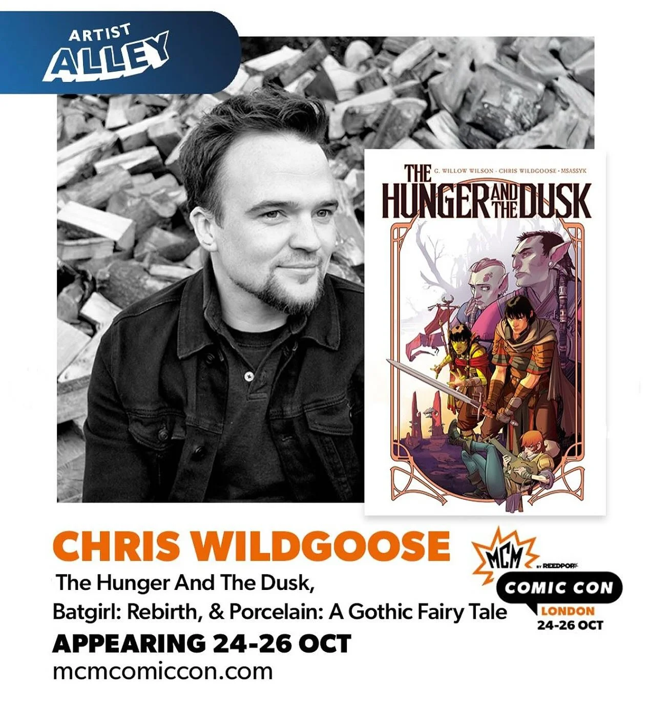 You can find me at London MCM Comic Con this weekend. Friday - Sunday. Located in Artist Alley Table D11.
.
Sketching and signing and selling all of my books and prints. Likely a sneaky peak at The Hunger And The Dusk: Vol 2 if you ask nicely 😉
.
No
