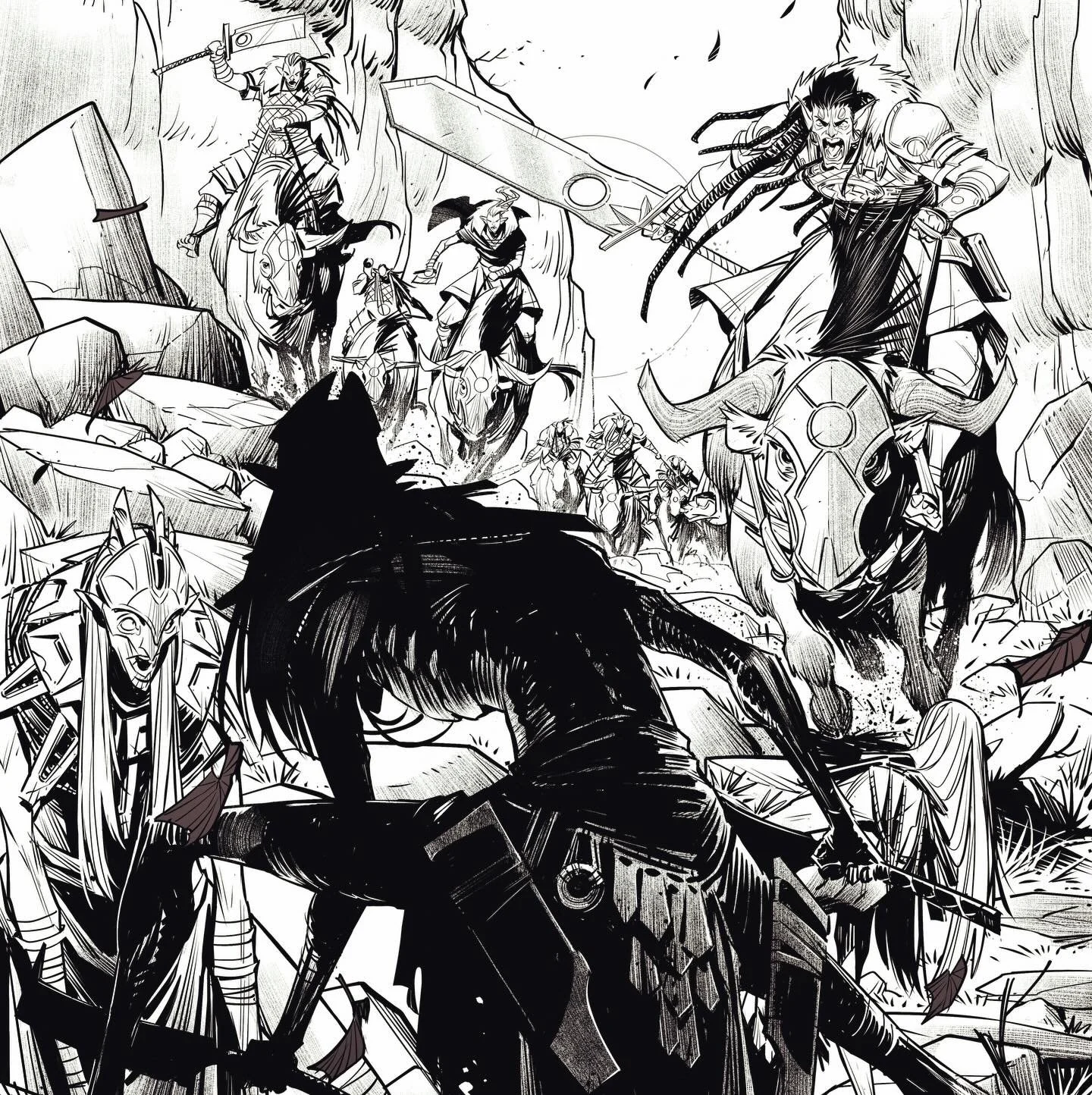 Like a bull in a china shop. 
-
-
-
&nbsp;#thehungerandthedusk #gwillowwilson&nbsp;#chriswildgoose&nbsp;#makingcomics #inks