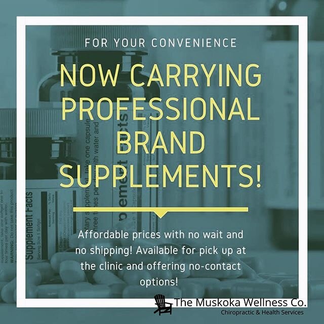 Now stocked at the clinic with a variety of professional brand supplements for your convenience! This will help to keep your supplements more affordable, while saving you the wait and cost of shipping too! They will be available for pick up at the cl