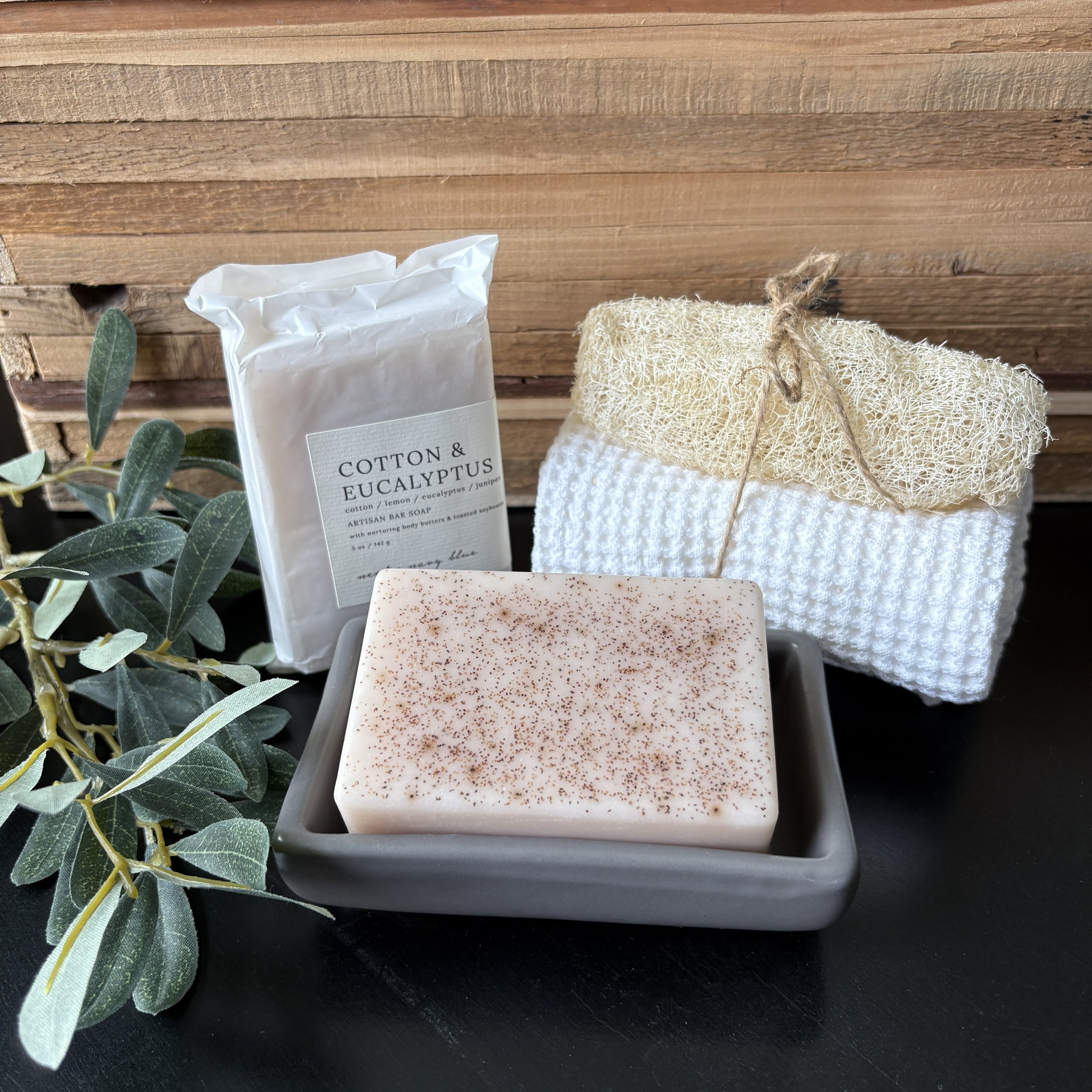 Cotton Eucalyptus Artisan Soap Bar Unwrapped.JPG
