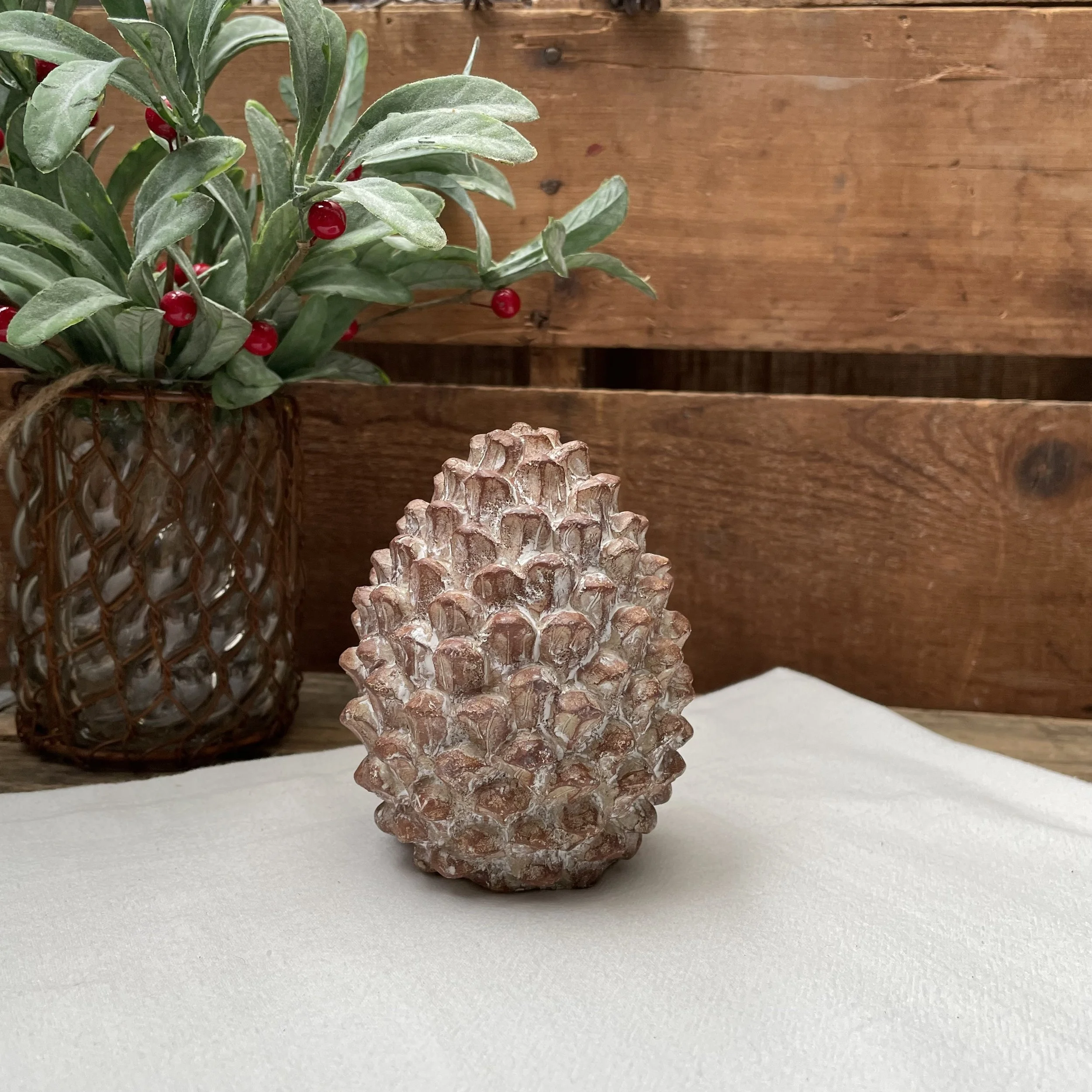 Faux Small Pinecone Holiday + Winter Home Decor