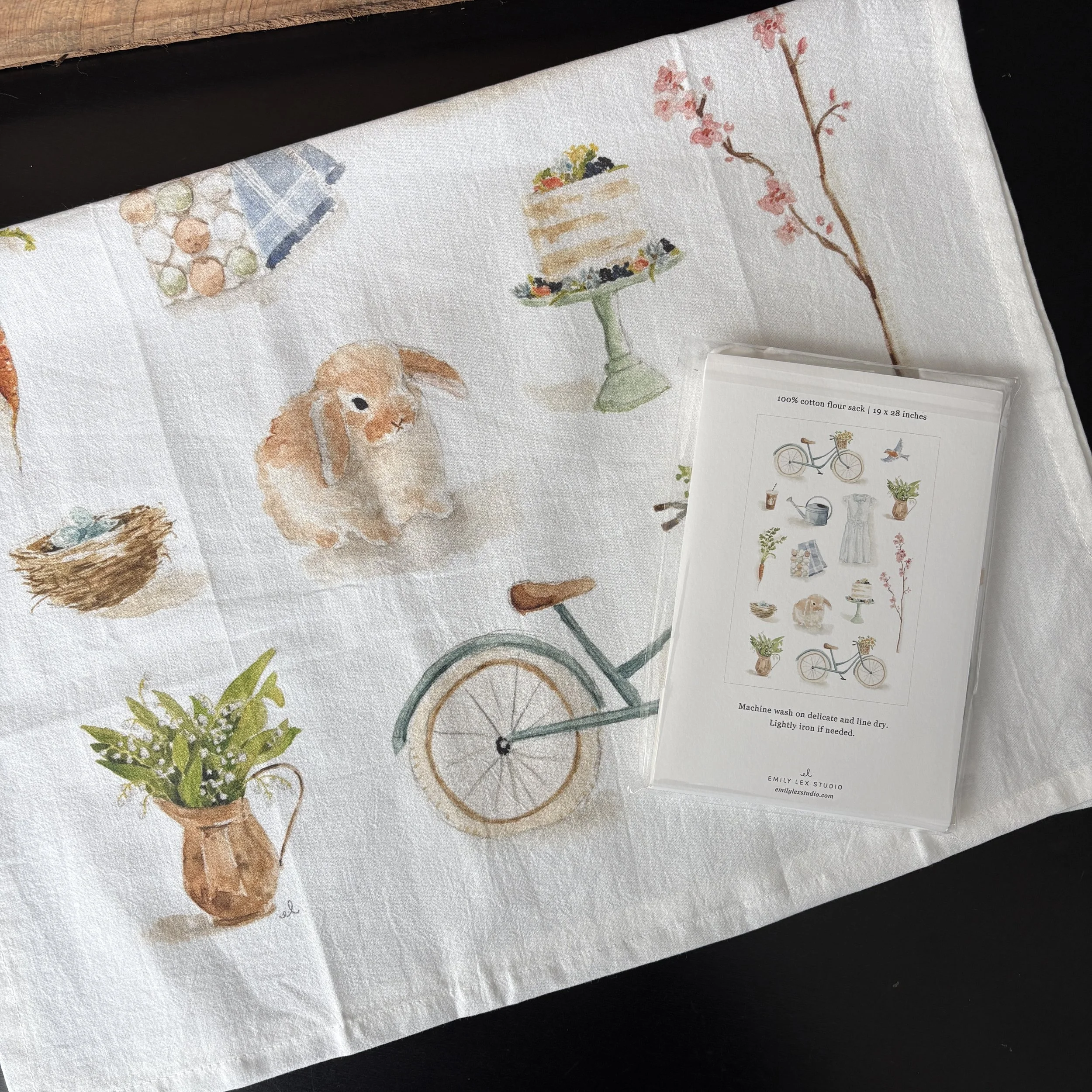 Springtime Cotton Tea Towel Back.JPG