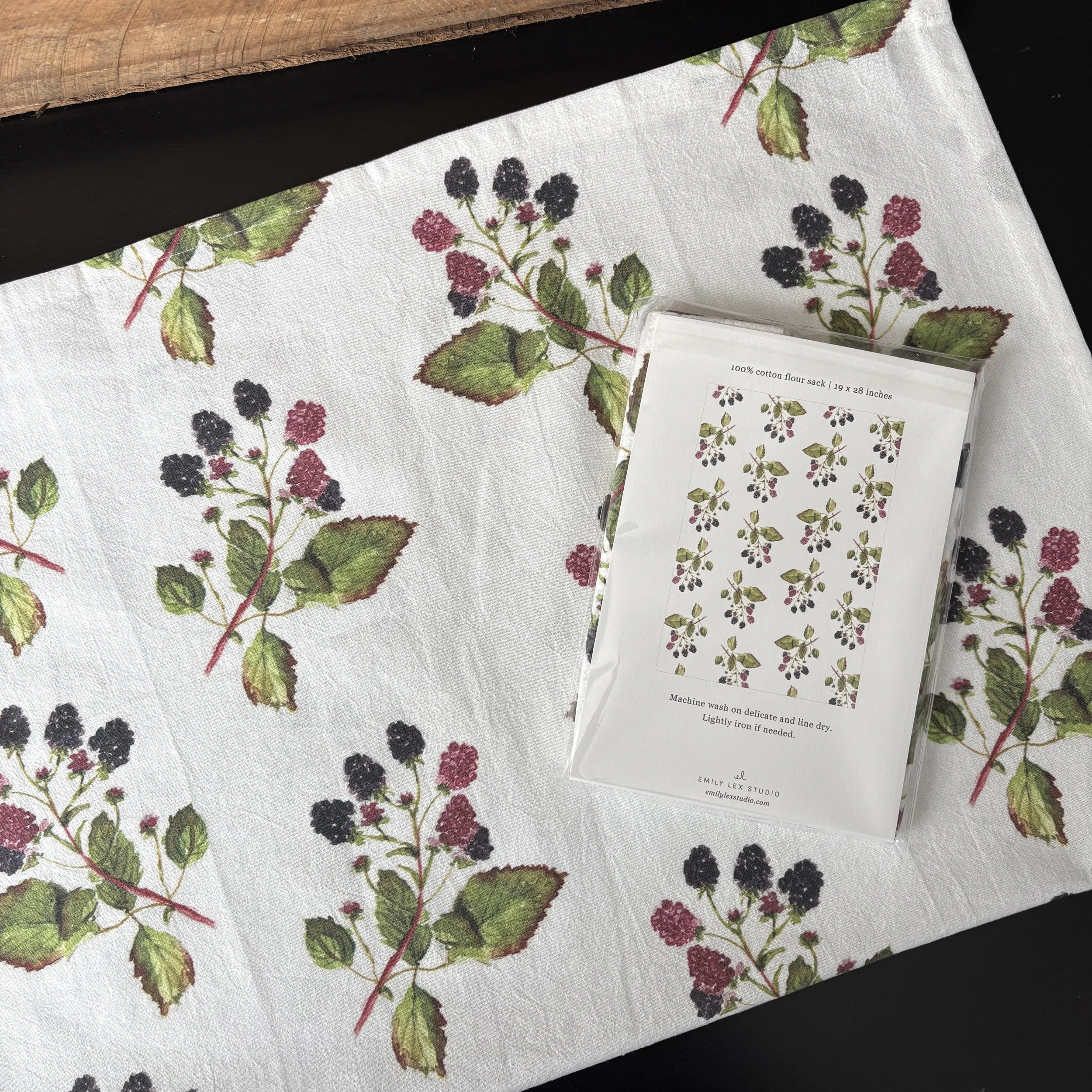 Blackberry Cotton Tea Towel Back.JPG