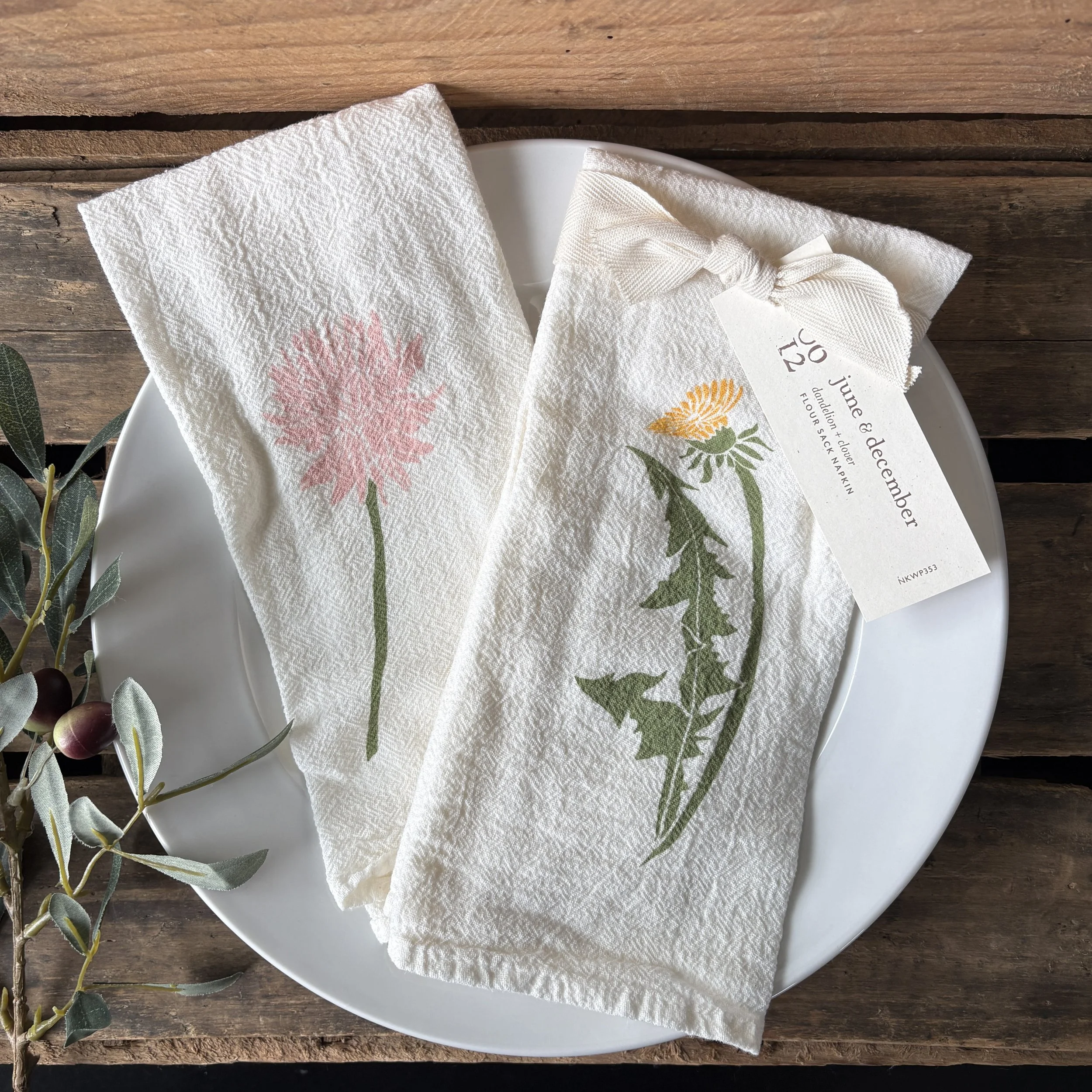Dandelion Clover Cotton Napkin 2.JPG
