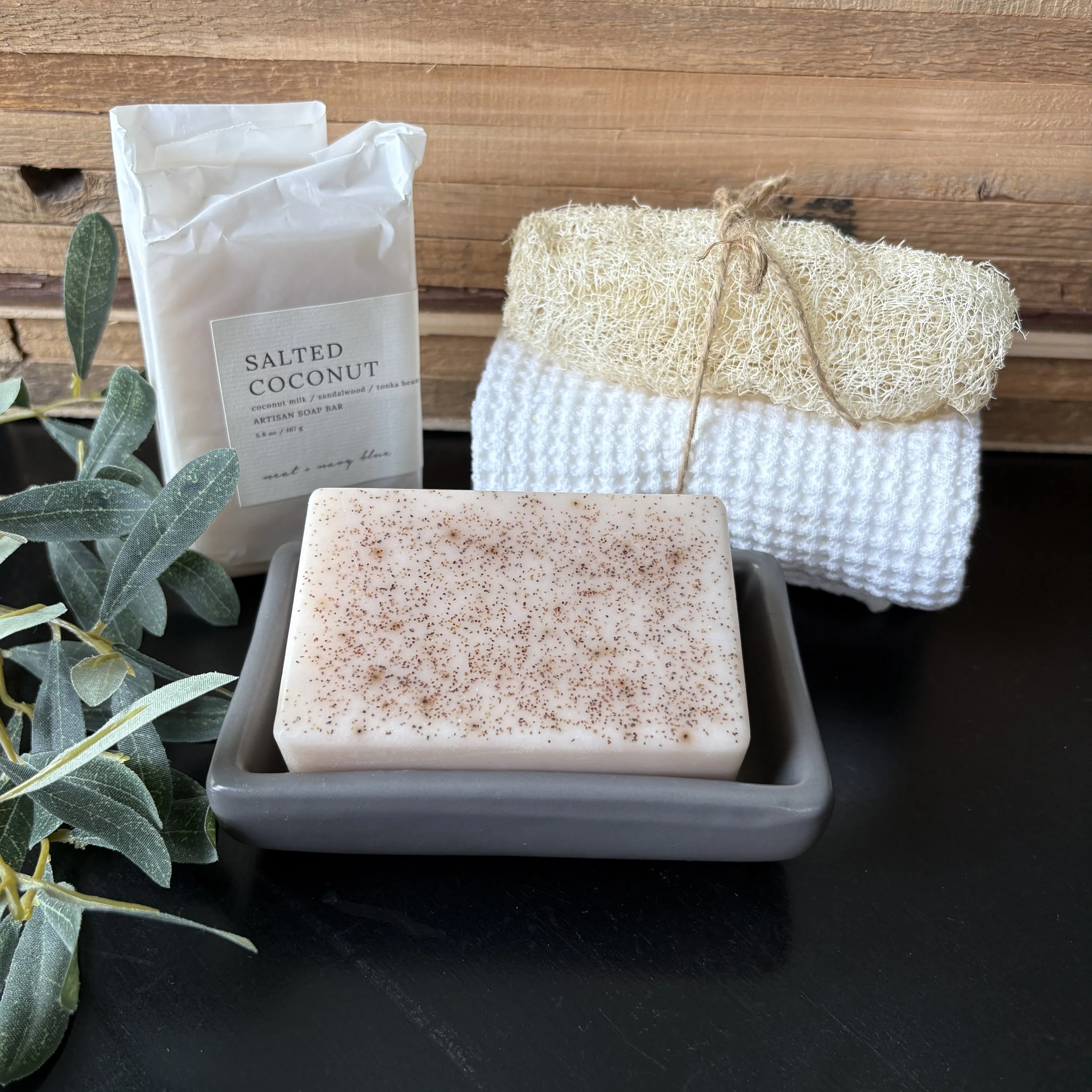 Salted Coconut Artisan Soap Bar Unwrapped.JPG