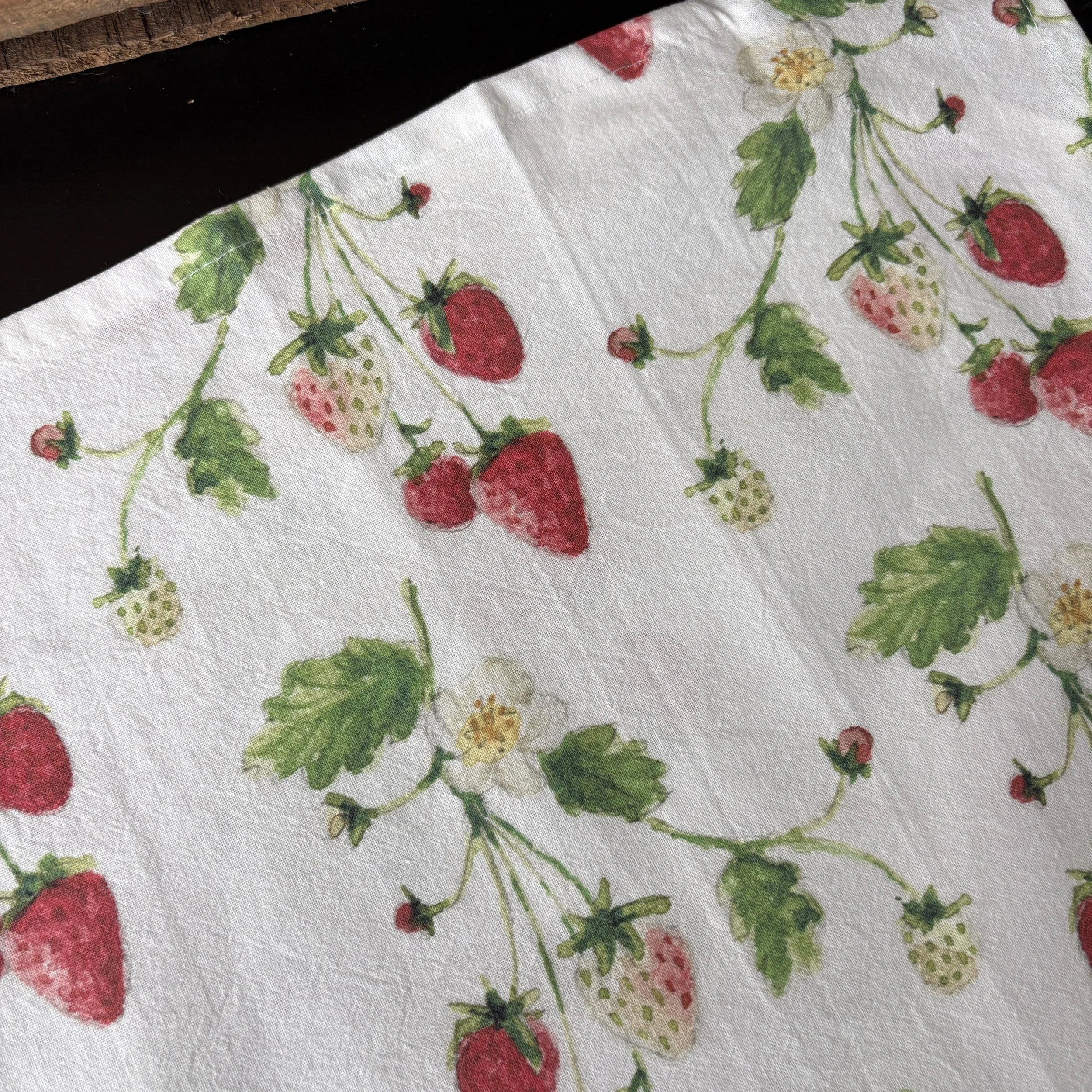 Strawberry Cotton Tea Towel Detail.JPG