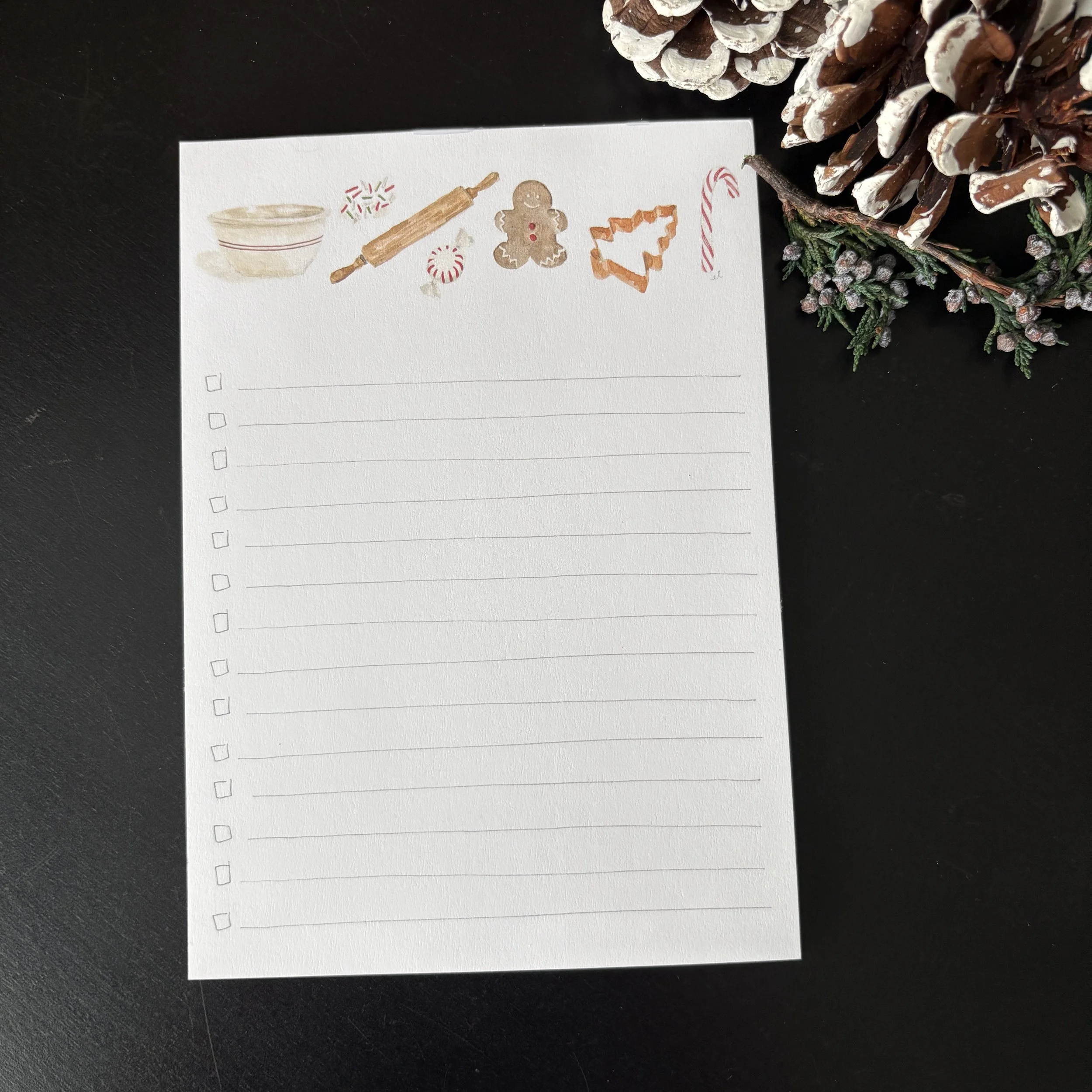 Emily Lex Christmas Sweets Checklist Notepad