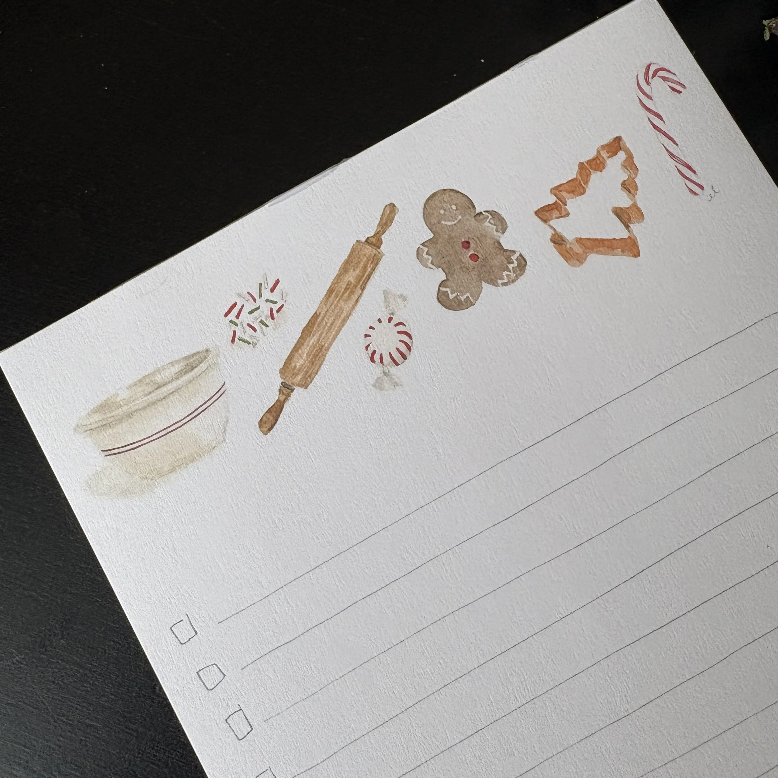 Emily Lex Christmas Sweets Checklist Notepad Detail