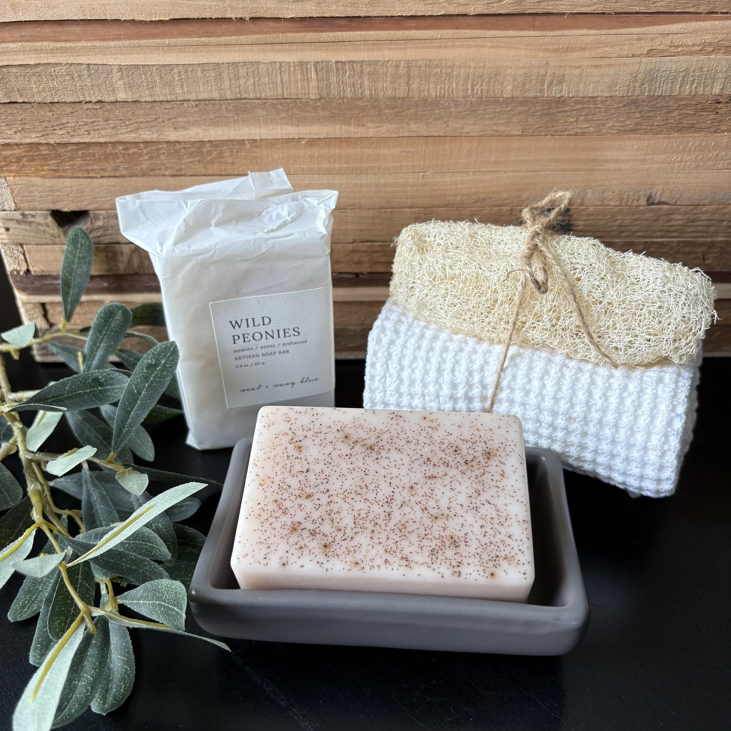 Wild Peonies Artisan Soap Bar Unwrapped.JPG