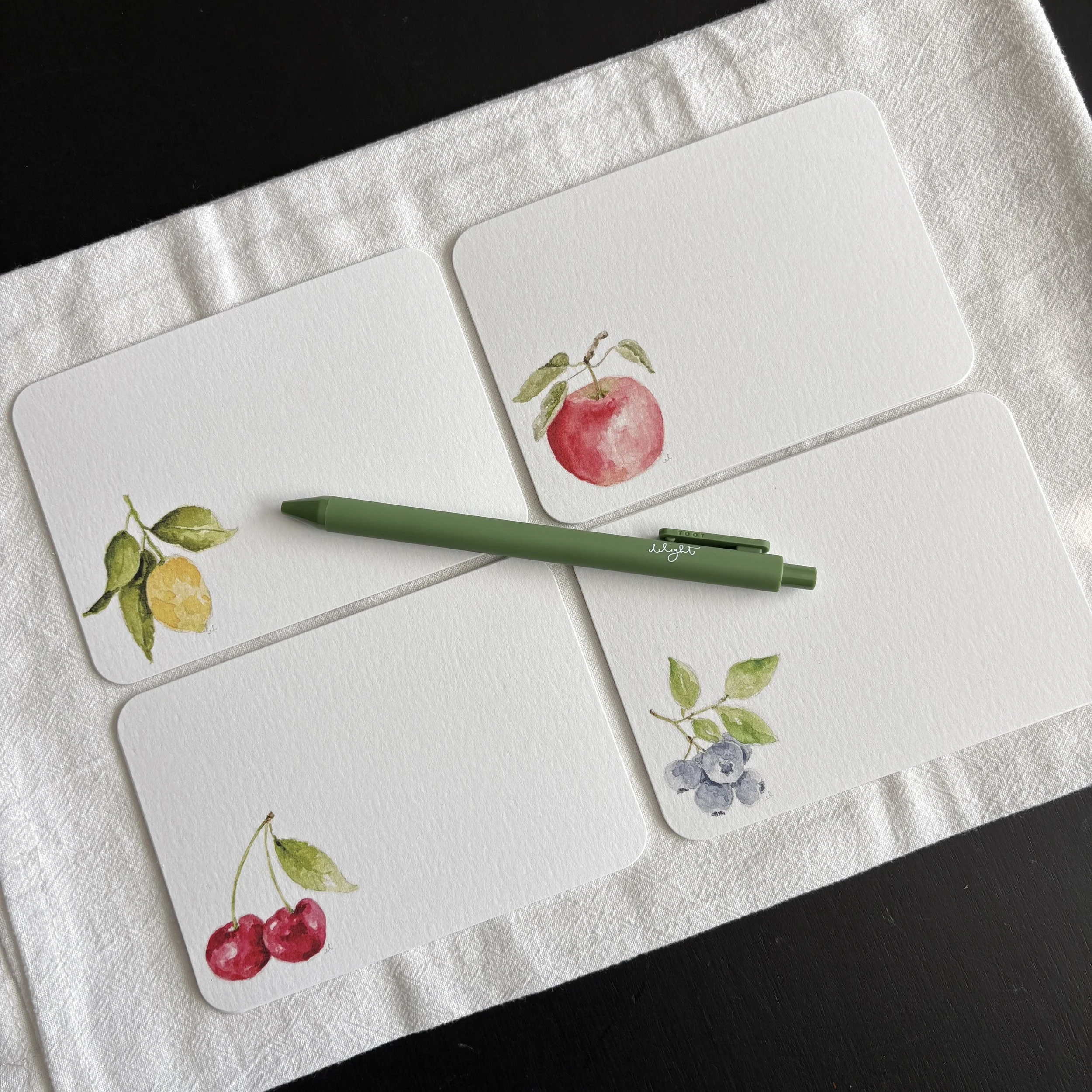 Fruit Flat Notes with Delight Jotter Pen.JPG